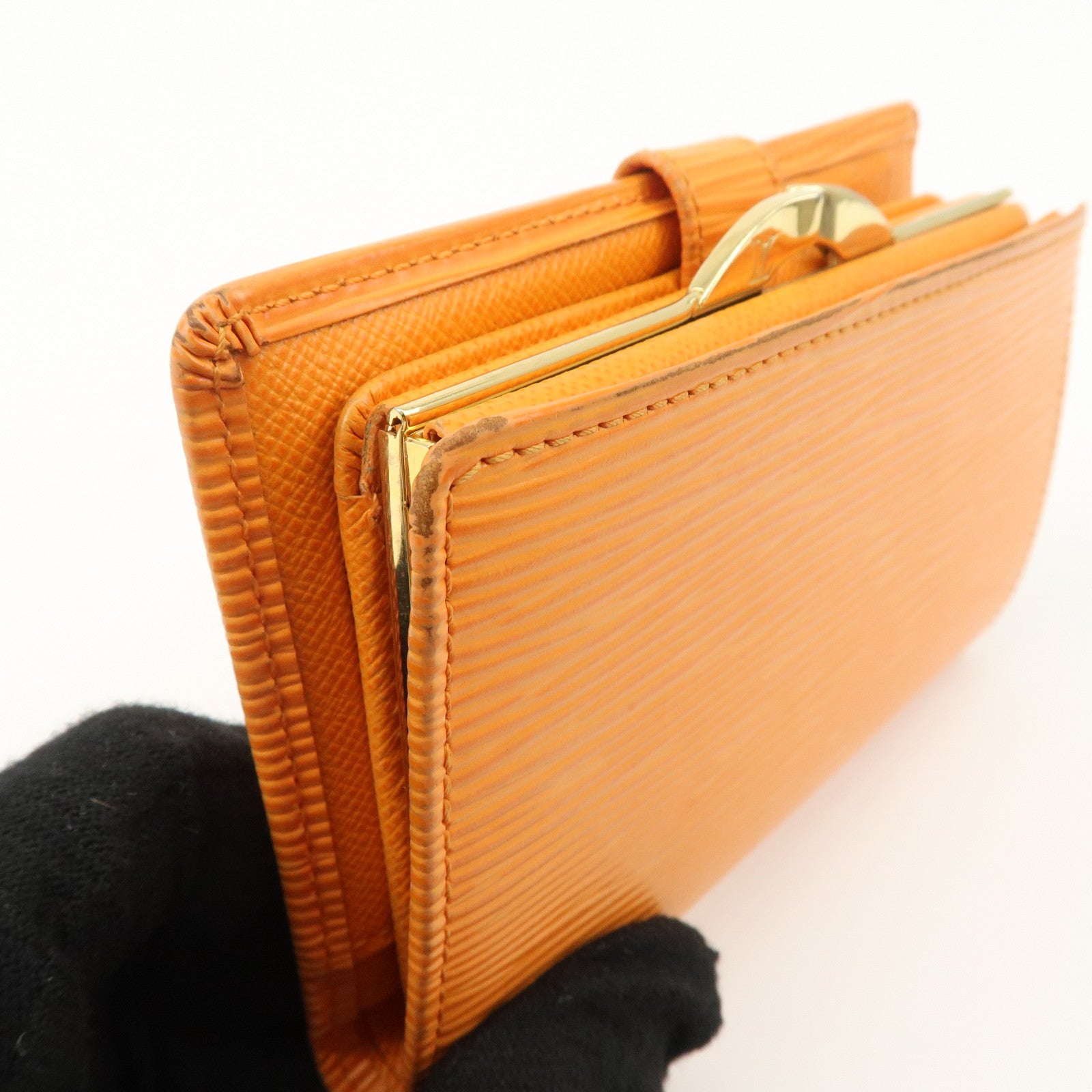 Louis Vuitton Epi Porte Monnaie Viennois Bi-Fold Wallet Mandarin Orange Used