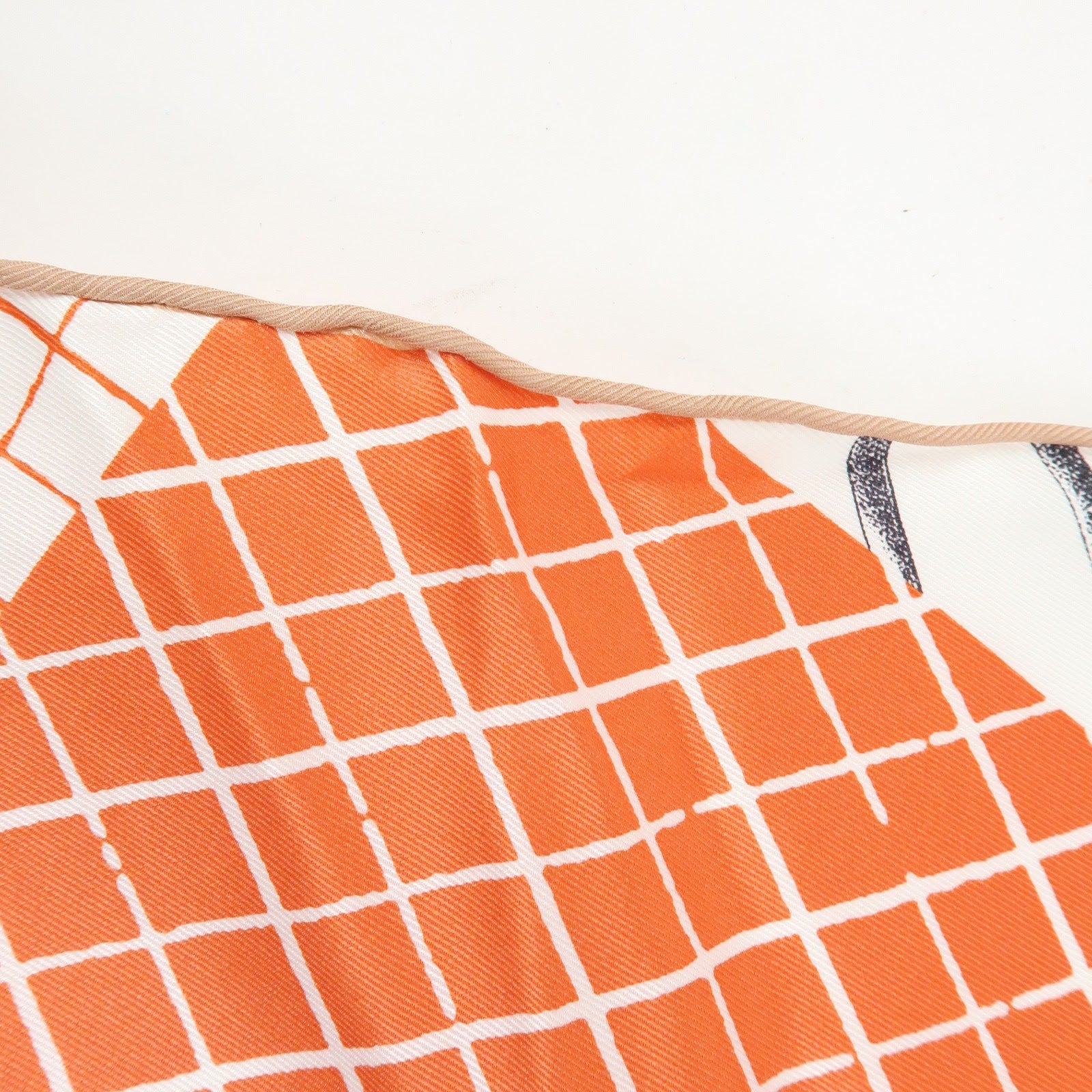 HERMES Carre 65 Set of 2 Silk 100% Scarf Beige Brown Orange