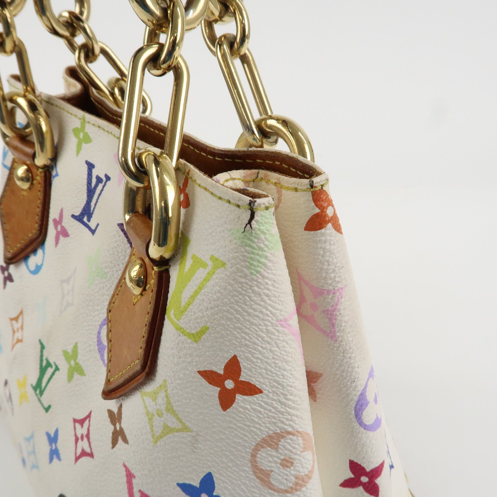 Louis Vuitton Monogram Multicolor Audra Hand Bag Blanc M40047 Used