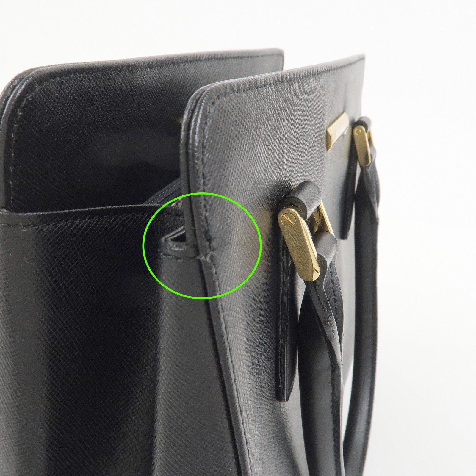 BURBERRY Logo Leather Hand Bag Black