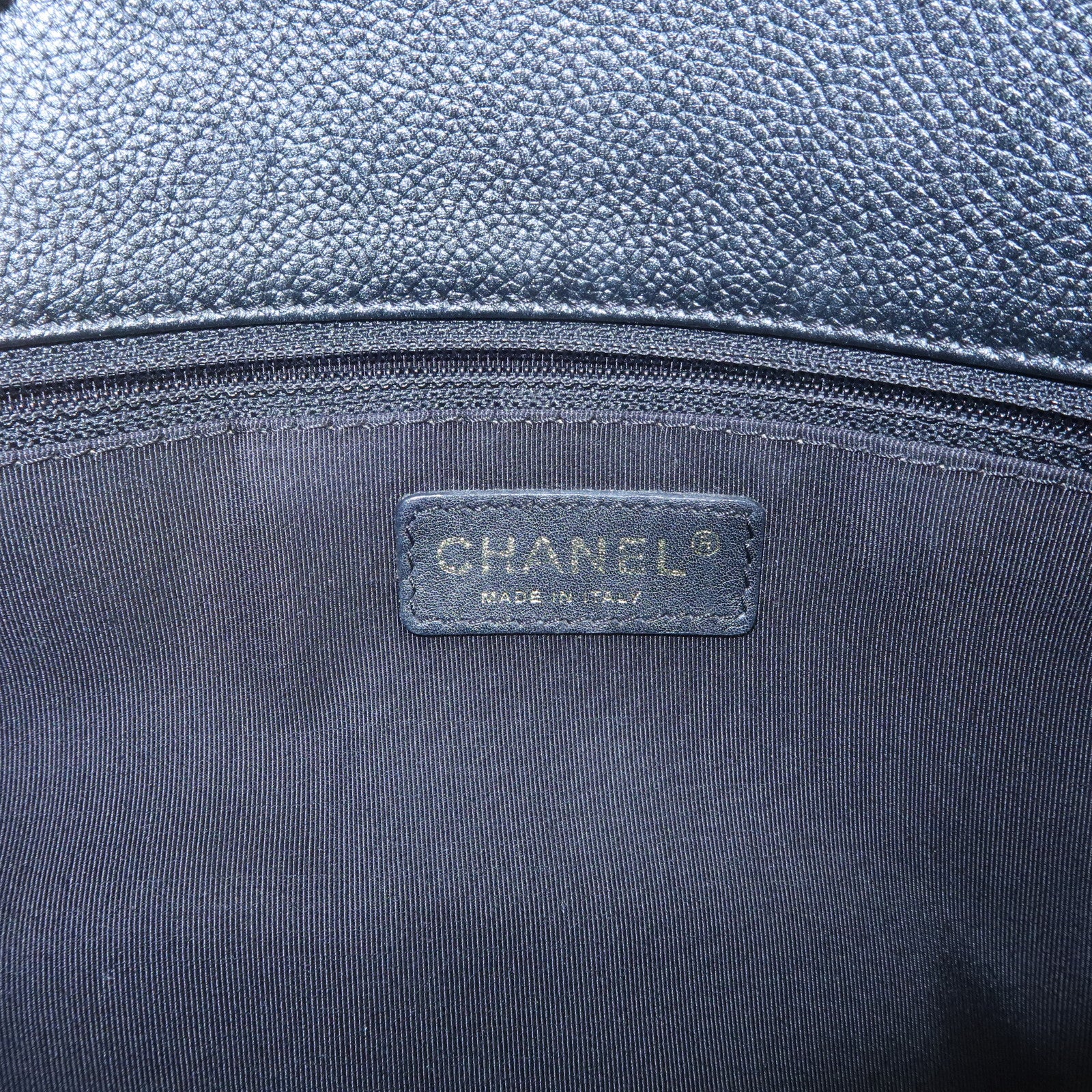 CHANEL Executive Leather Tote Bag Hand Bag Black A15206