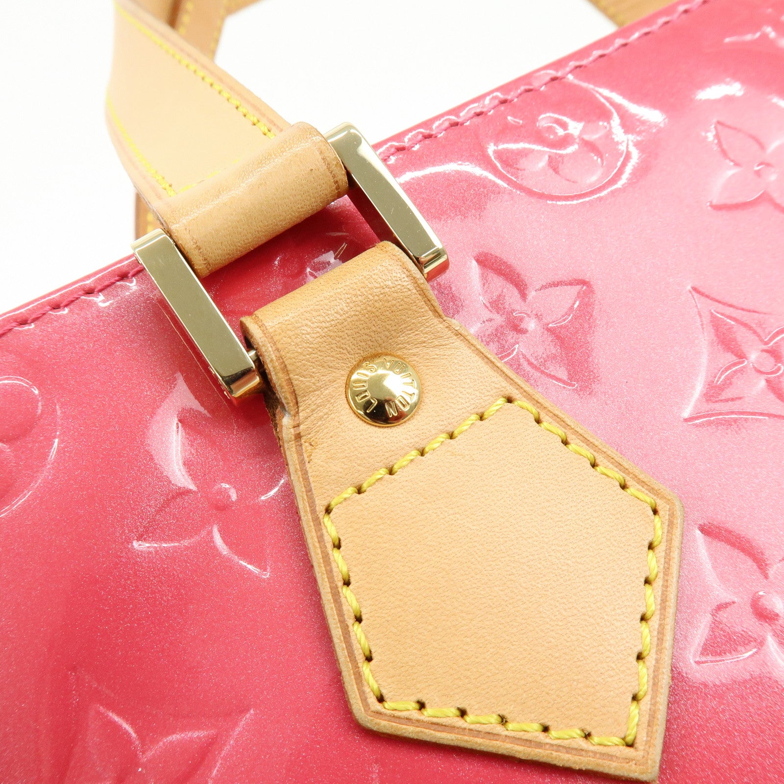 Louis Vuitton Monogram Vernis Houston Hand Bag Framboise N9135F