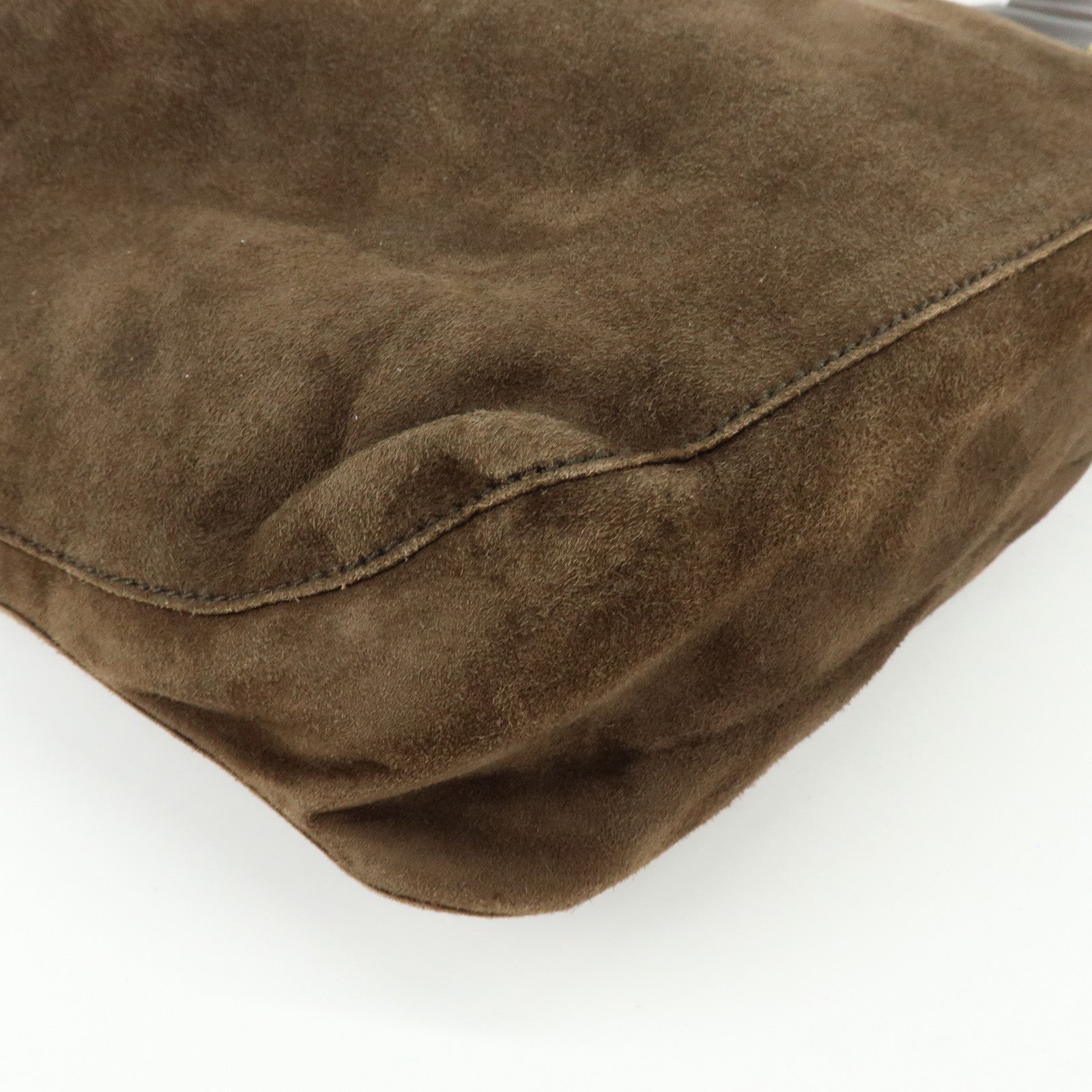 GUCCI Suede Leather Tote Bag Hand Bag Brown 95374