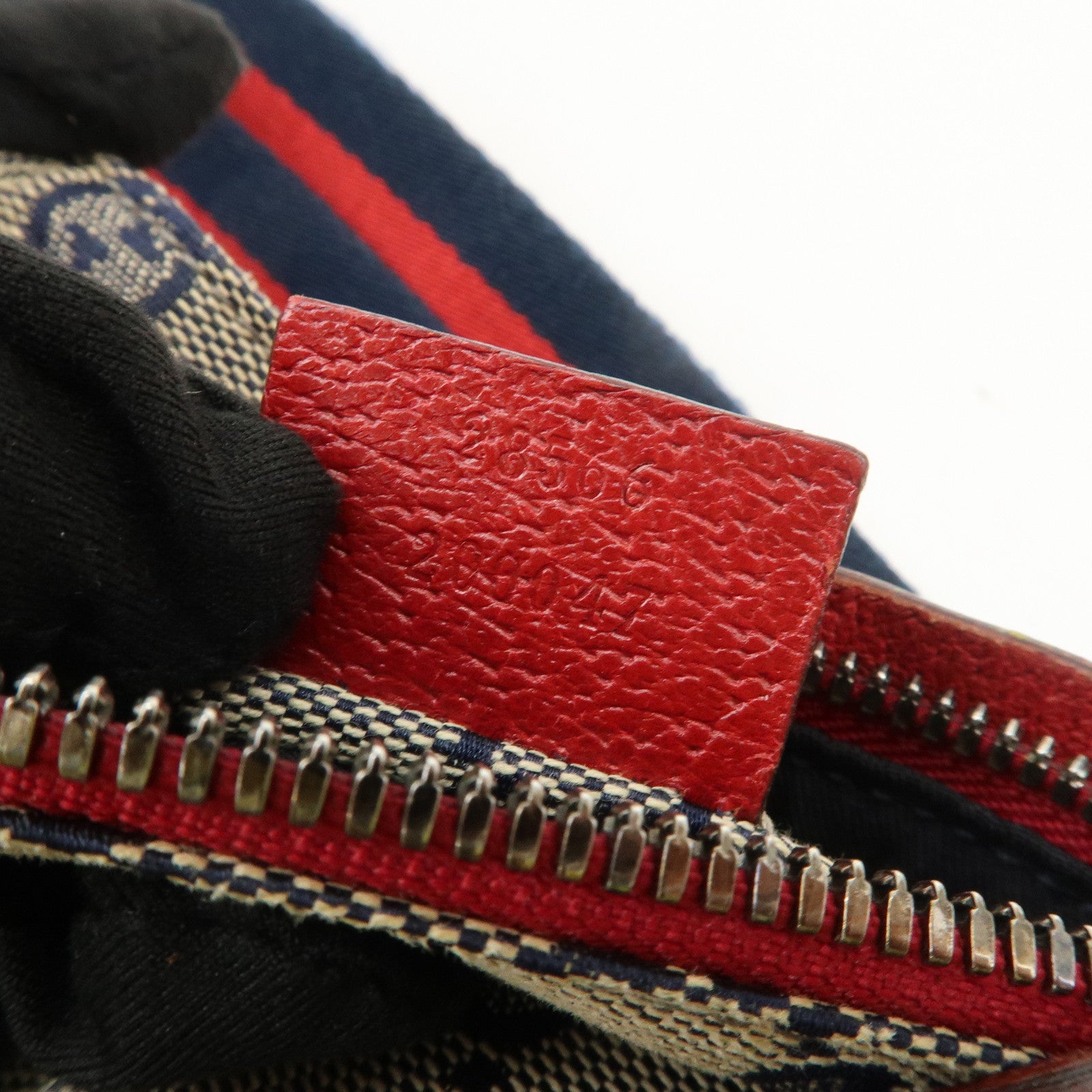 GUCCI Sherry GG Canvas Waist Bag Crossbody Bag Beige Red 28566