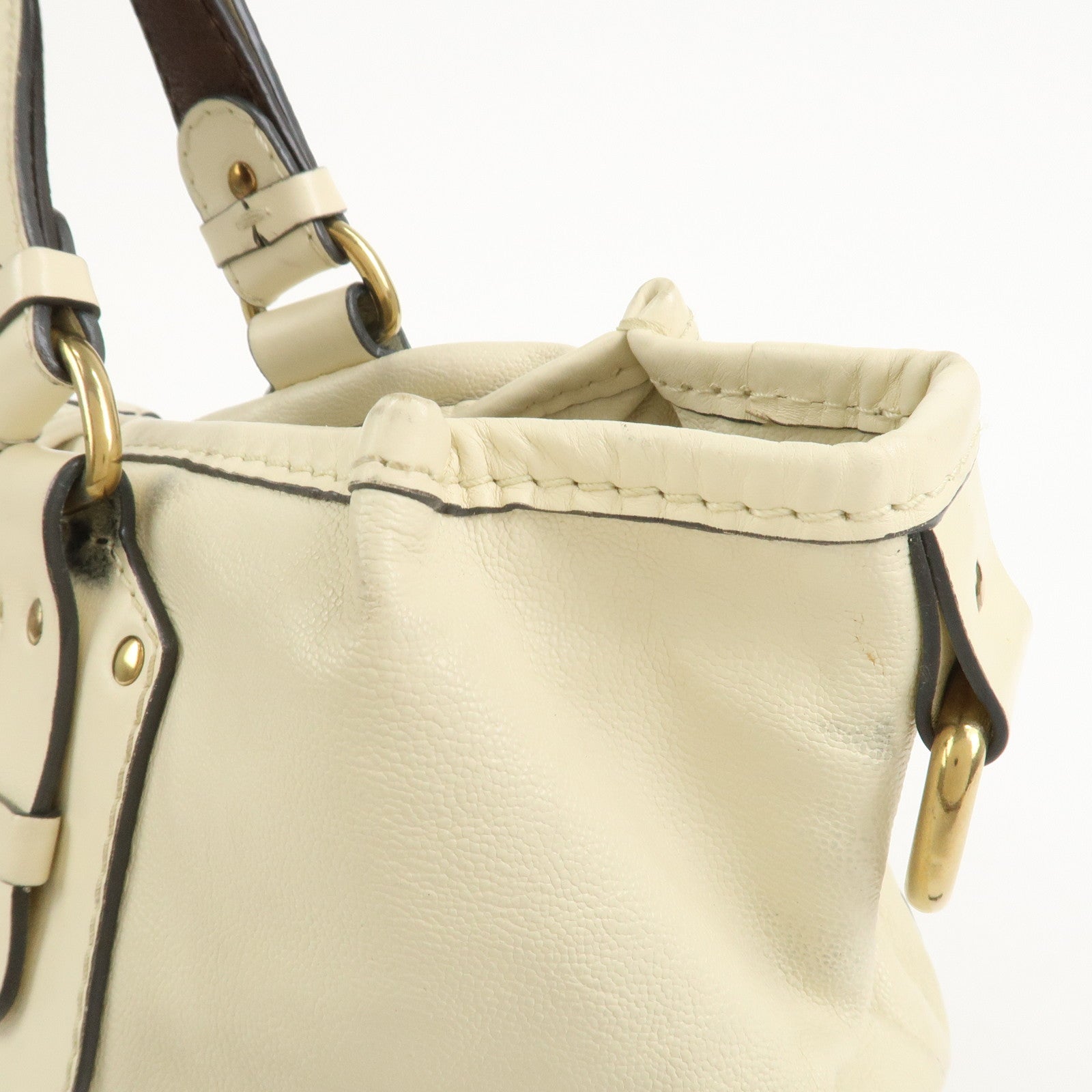 Chloe Kerala Leather Shoulder Bag Hand Bag Ivory Brown