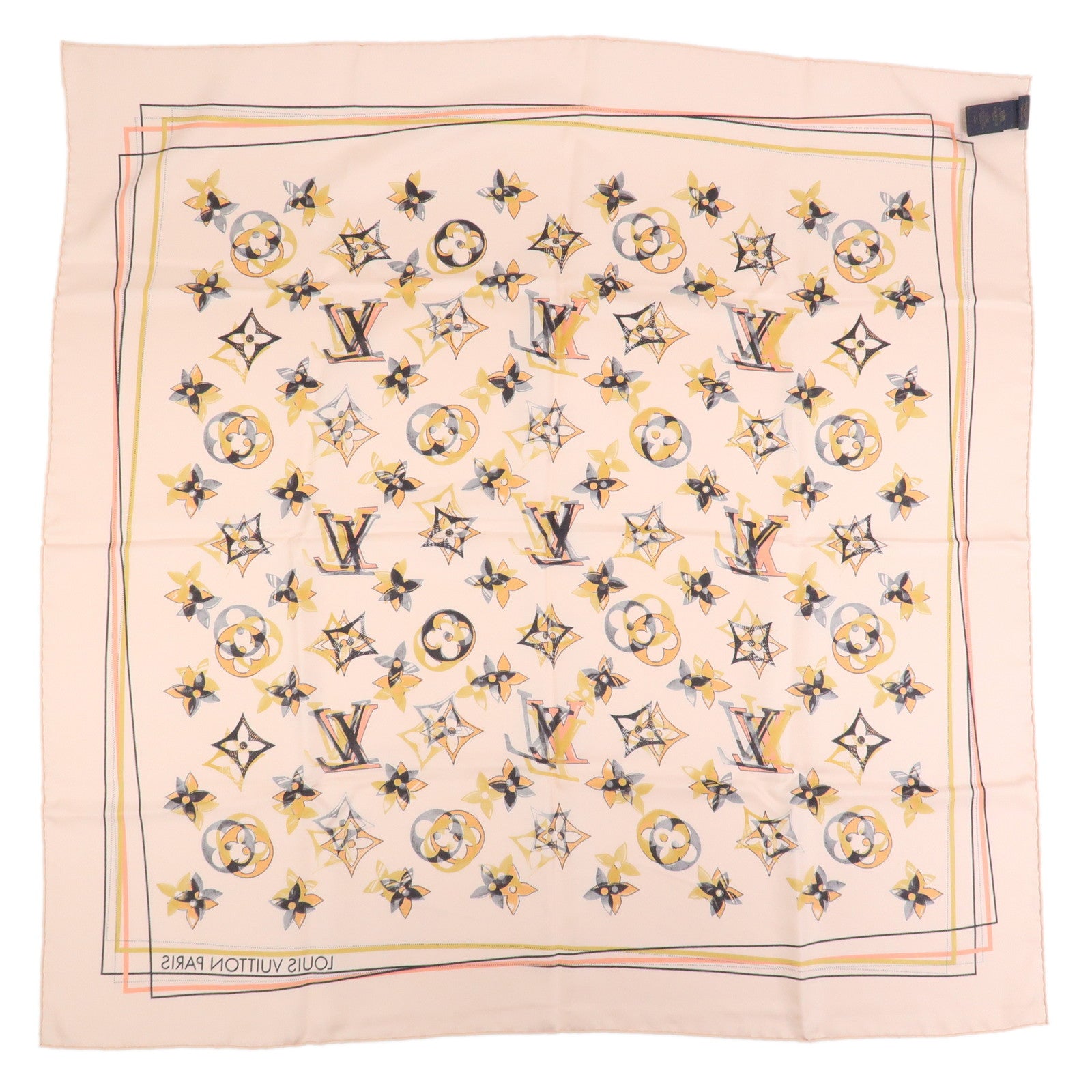 Louis Vuitton Monogram Silk 100% Scarf Pink Ｍ79267