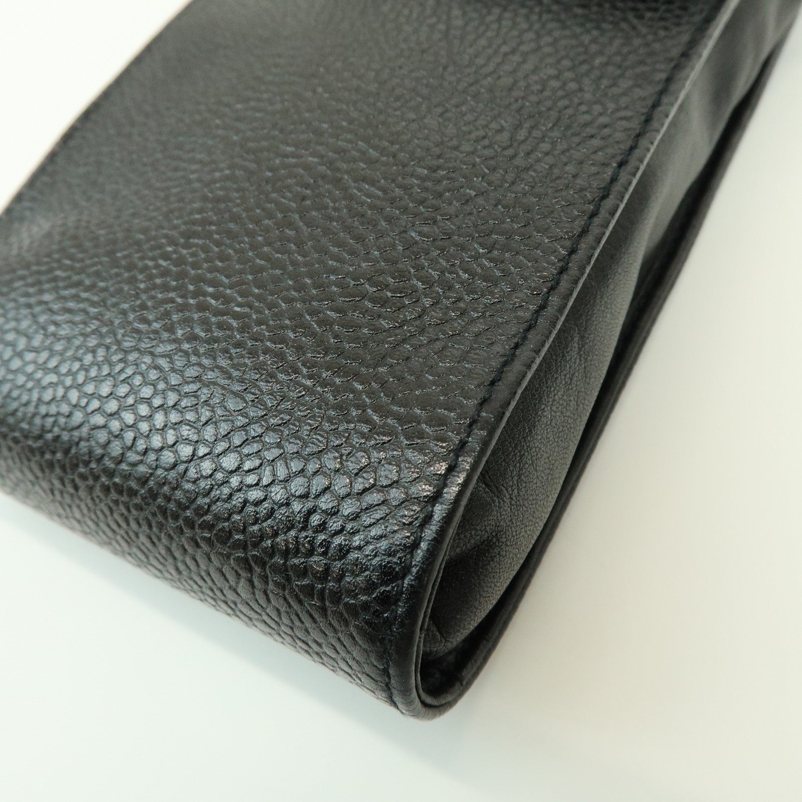 CHANEL COCO Mark Caviarskin Chain Shoulder Phone Case Black