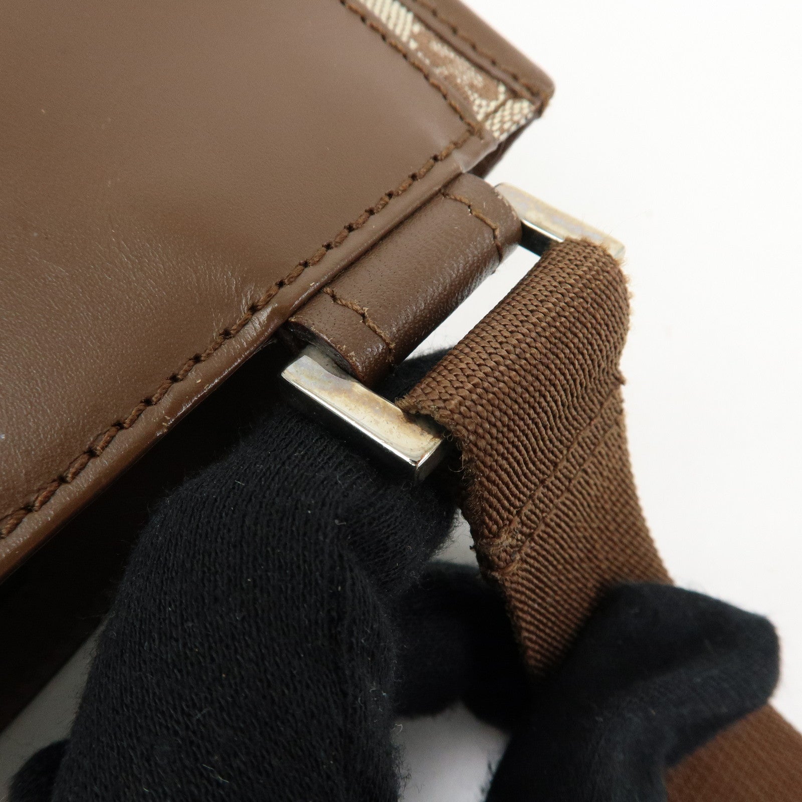 GUCCI GG Canvas Leather Shoulder Bag Crossbody Bag Brown 27639