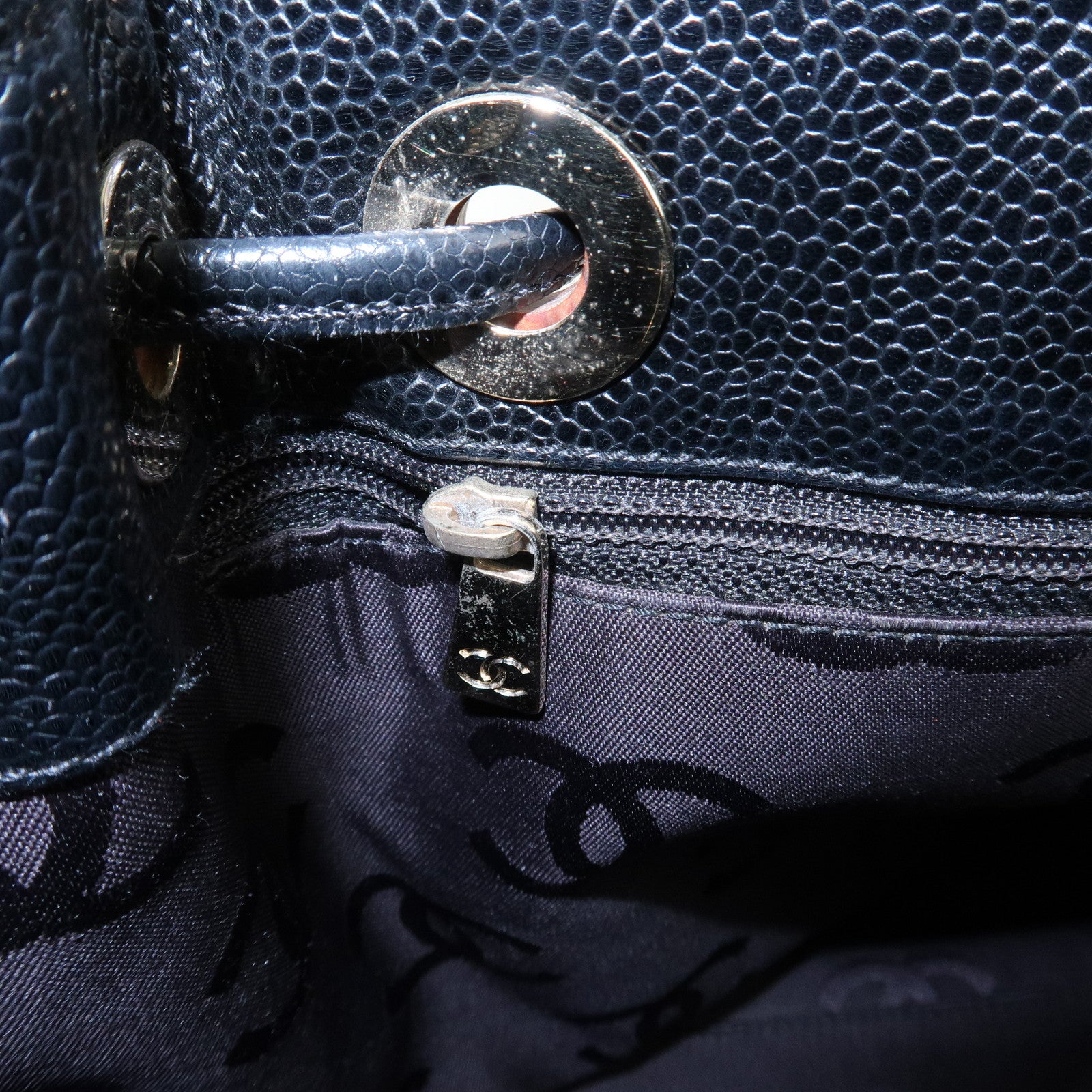 CHANEL COCO Mark Caviarskin Shoulder Bag Hand Bag Black