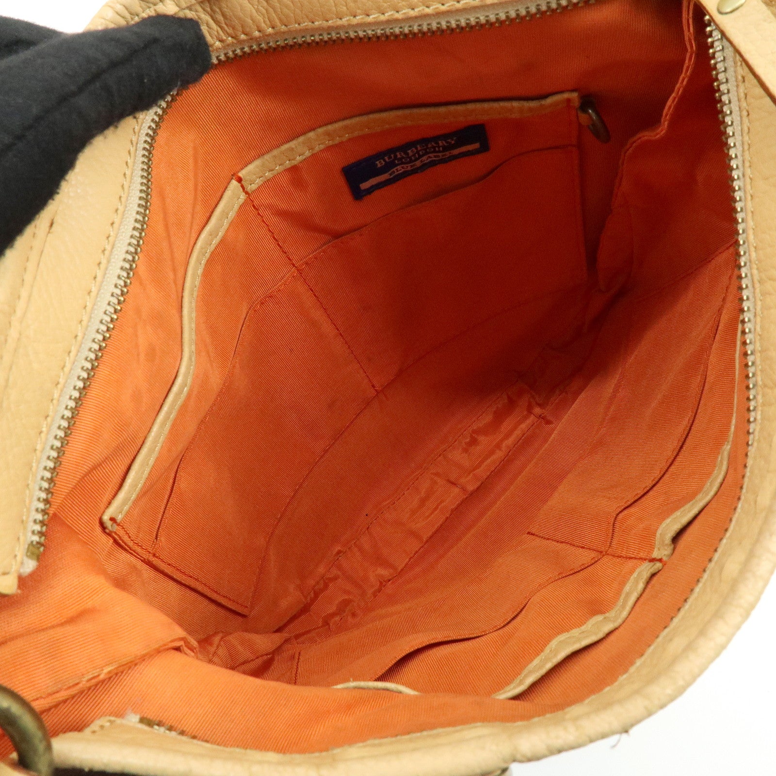 BURBERRY Blue Label Canvas Leather Shoulder Crossbody Bag Brown