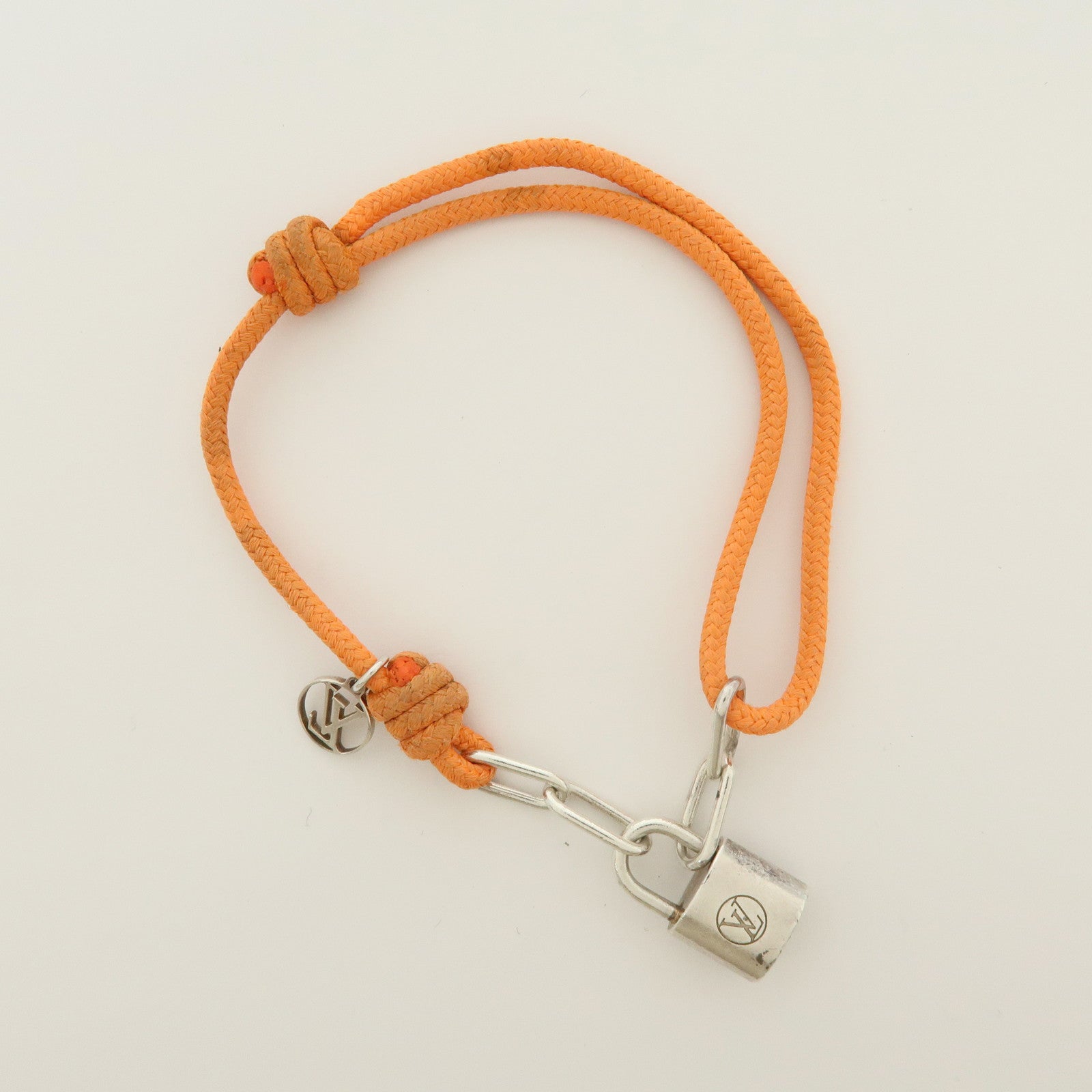 Louis Vuitton Silver Lockit Virgil Abloh Bracelet Orange Q95865
