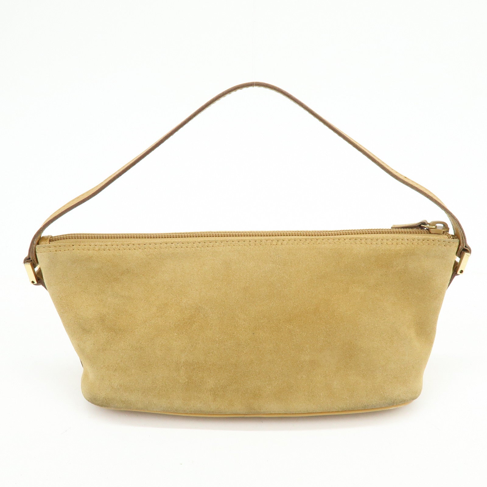 GUCCI Boat Bag Suede Leather Pouch Hand Bag Brown 039.1103