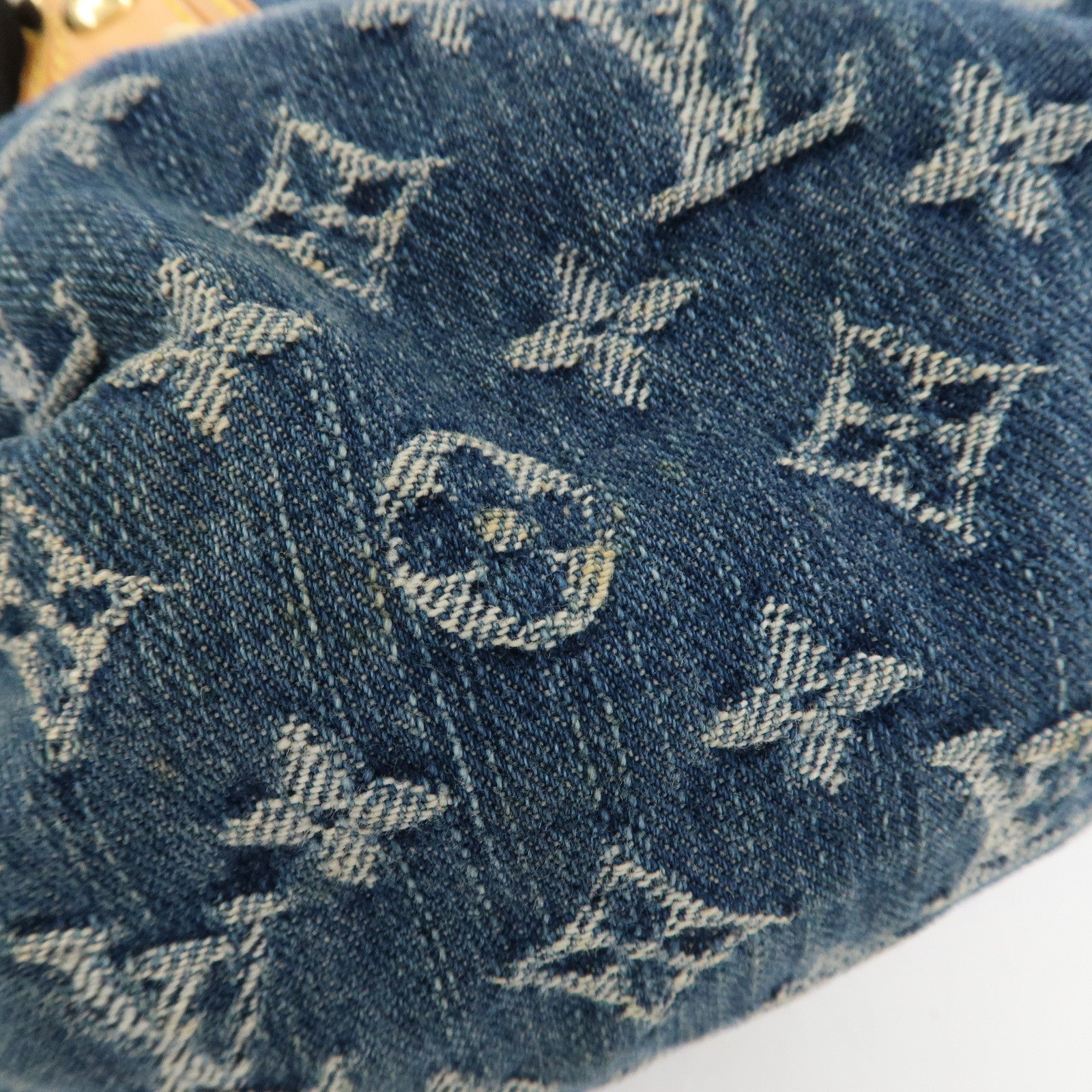 Louis Vuitton Monogram Denim Pleaty Hand Bag Blue M95020