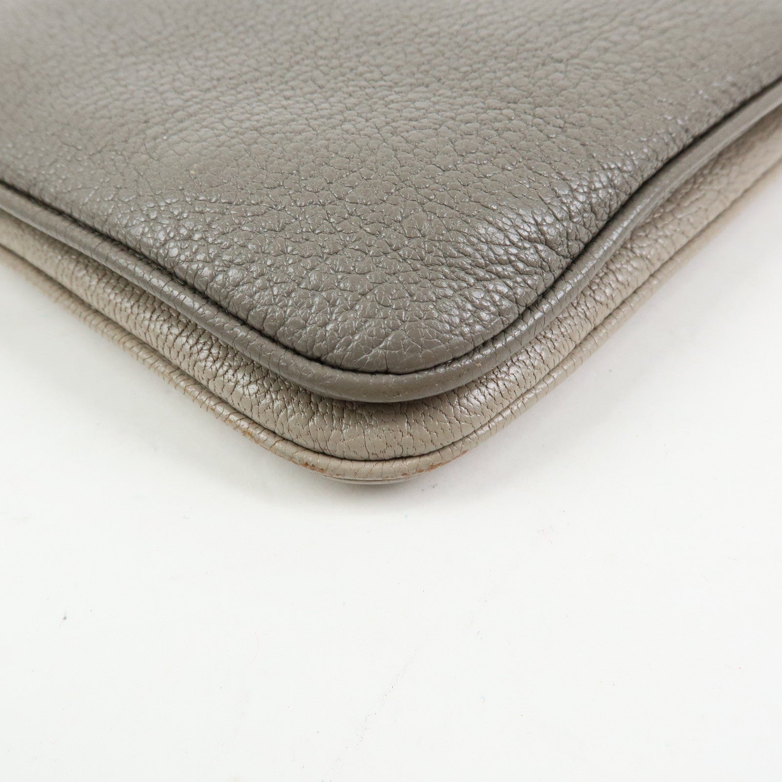 MIU MIU MADRAS Leather 2Way Bag Hand Bag Shoulder Bag Greige RP0369
