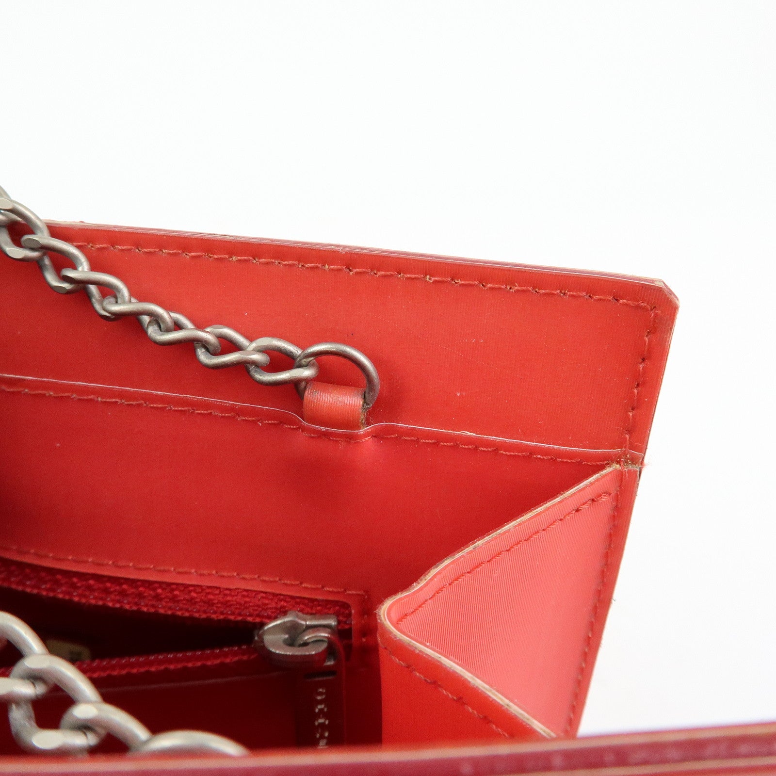 CHANEL COCO Mark PVC Hologram Chain Shoulder Bag Red