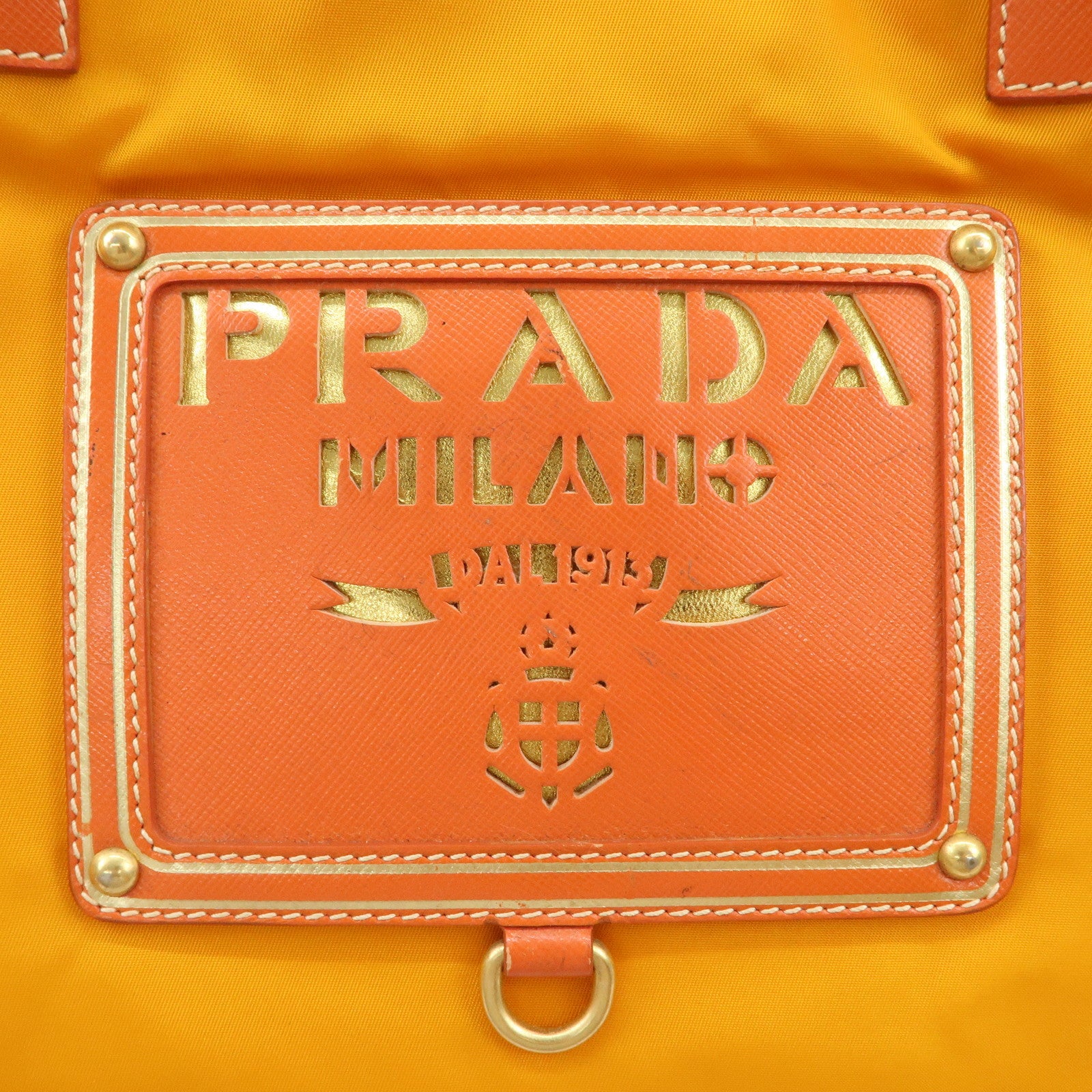 PRADA Logo 2Way Bag Tote Bag Shoulder Crossbody Bag Orange BN1473