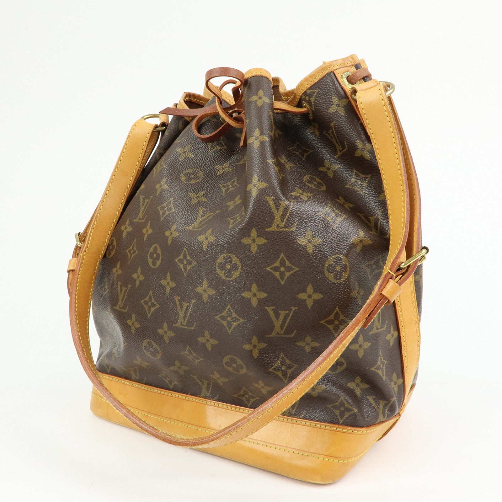 Louis Vuitton Monogram Canvas Leather Noe Shoulder Bag Brown M42224