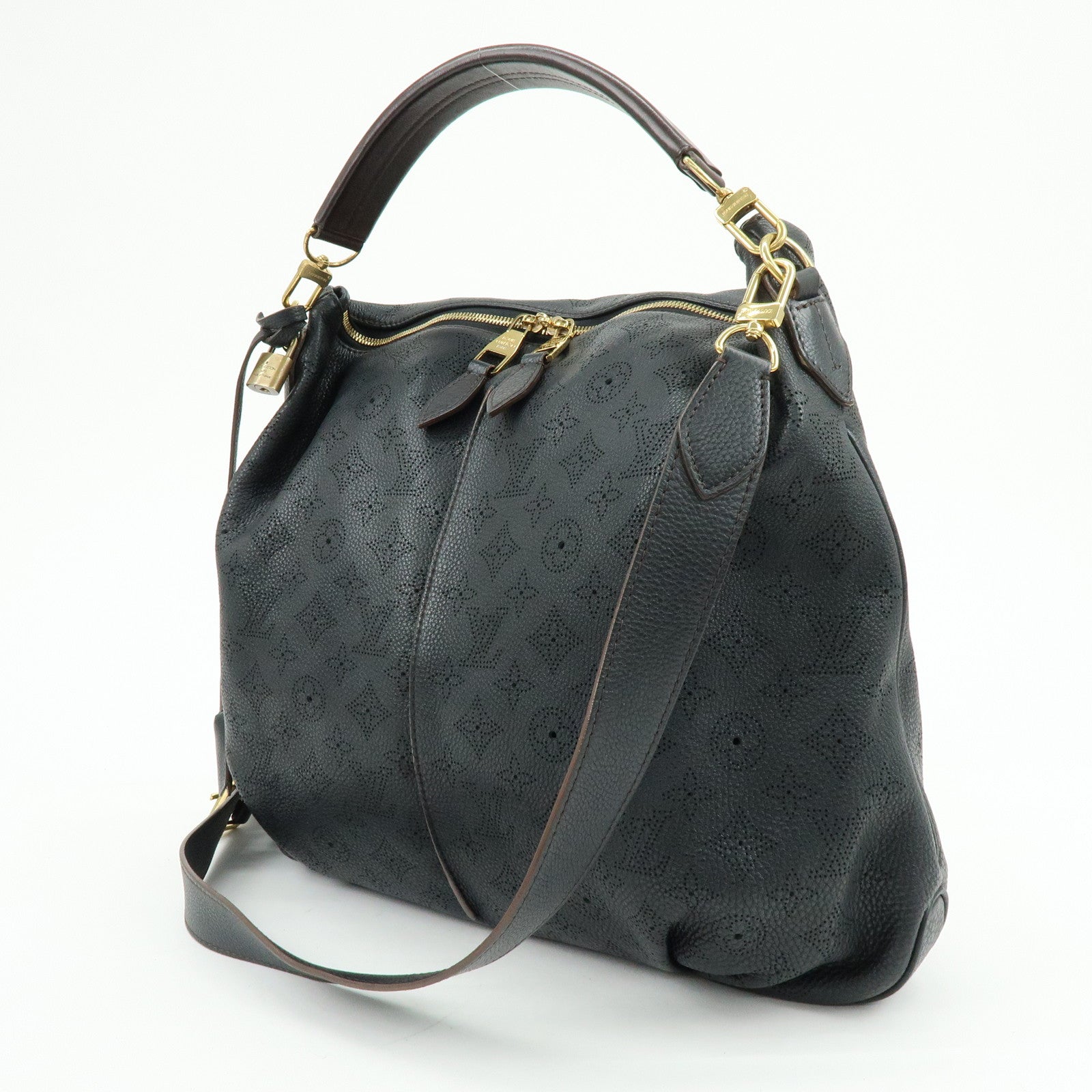 Louis Vuitton Monogram Mahina Selene MM 2Way Hand Bag Noir M93987