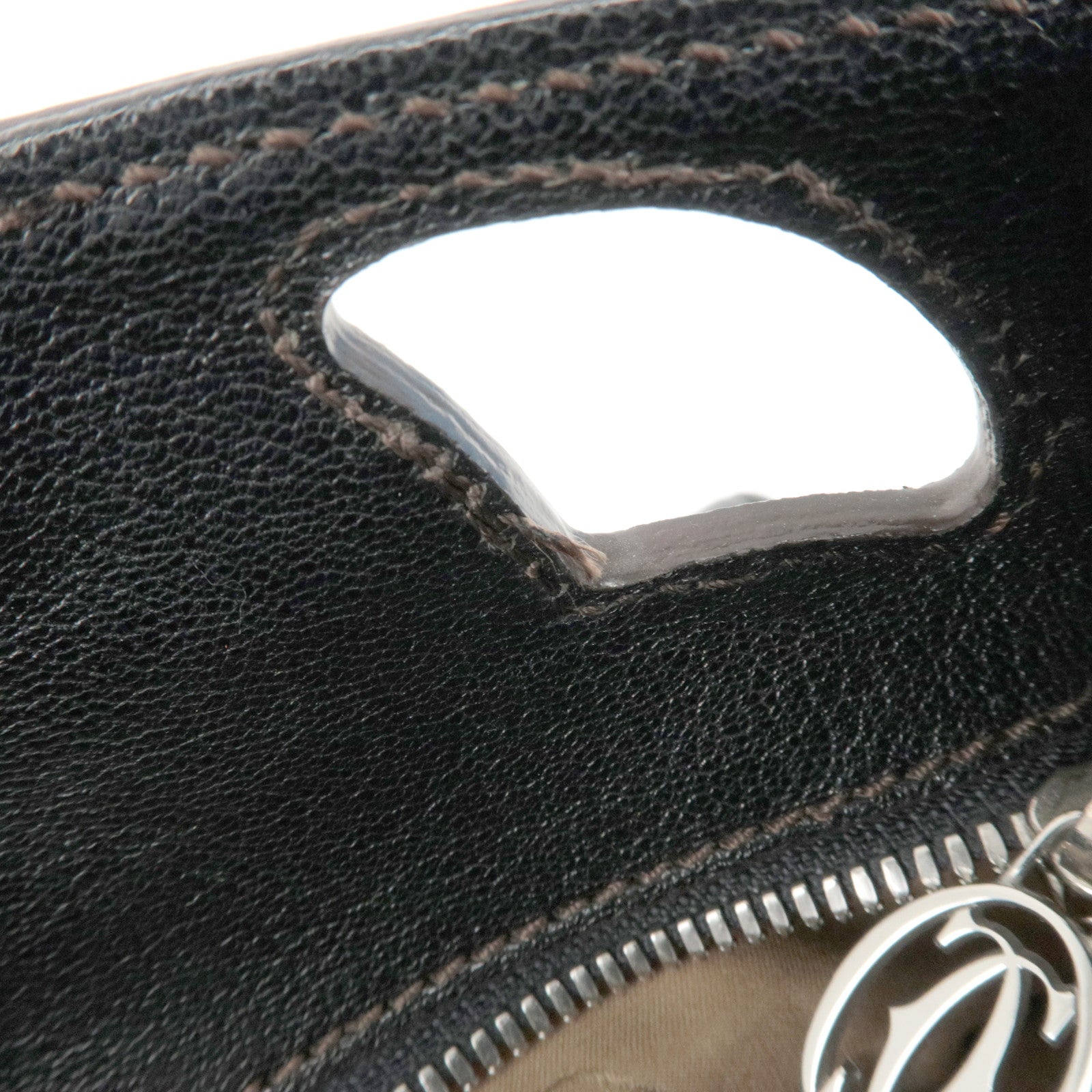 Cartier Must Line Leather Marcello Hand Bag Black Used
