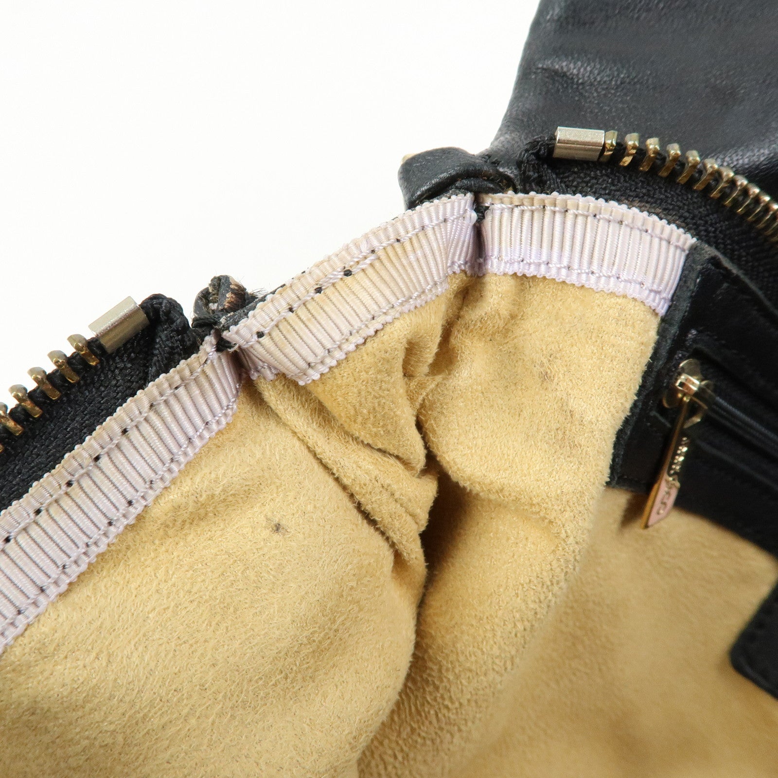 JIMMY CHOO Unborn Calf Leather Chain Shoulder Bag Clutch Bag Brown