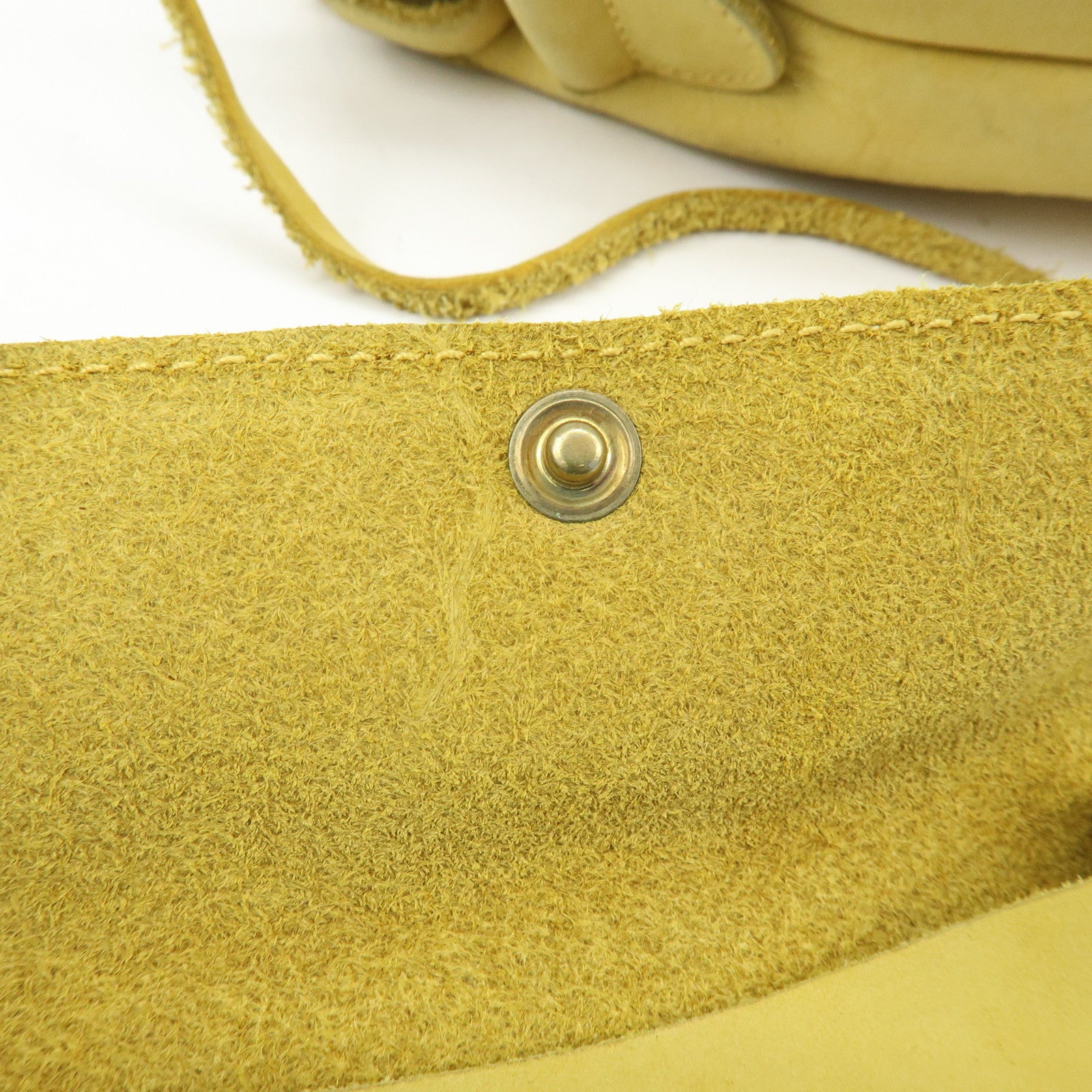 Ferragamo Suede Small Drawstring Hand Bag Yellow