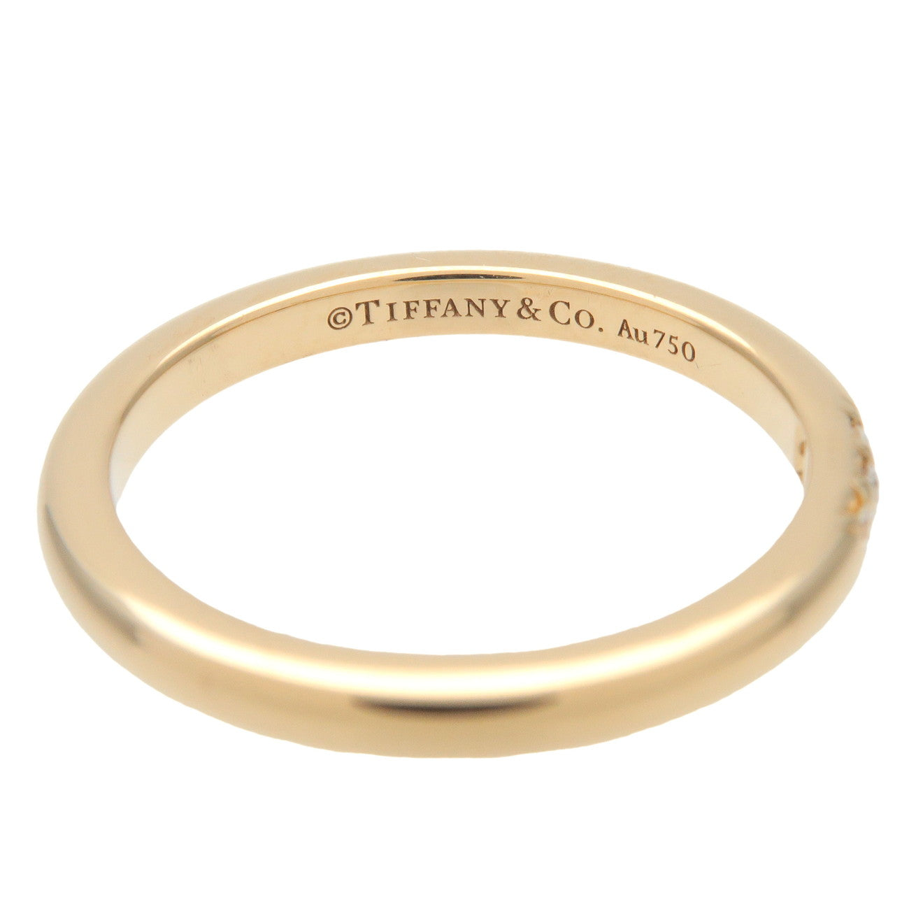 Tiffany & Co Classic Band 3P Diamond Ring K18YG #6.5 Yellow Gold