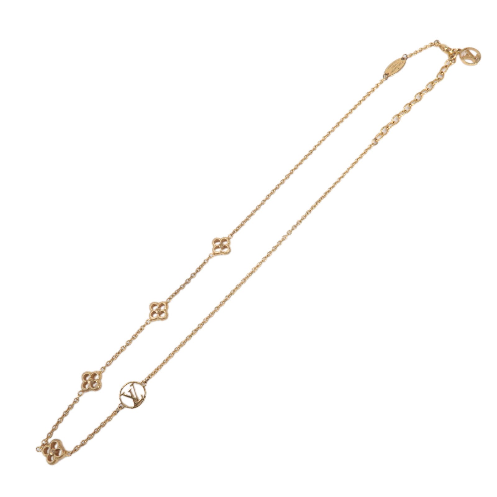 Louis Vuitton Flowerful Necklace LV Circle Metal Gold M68125