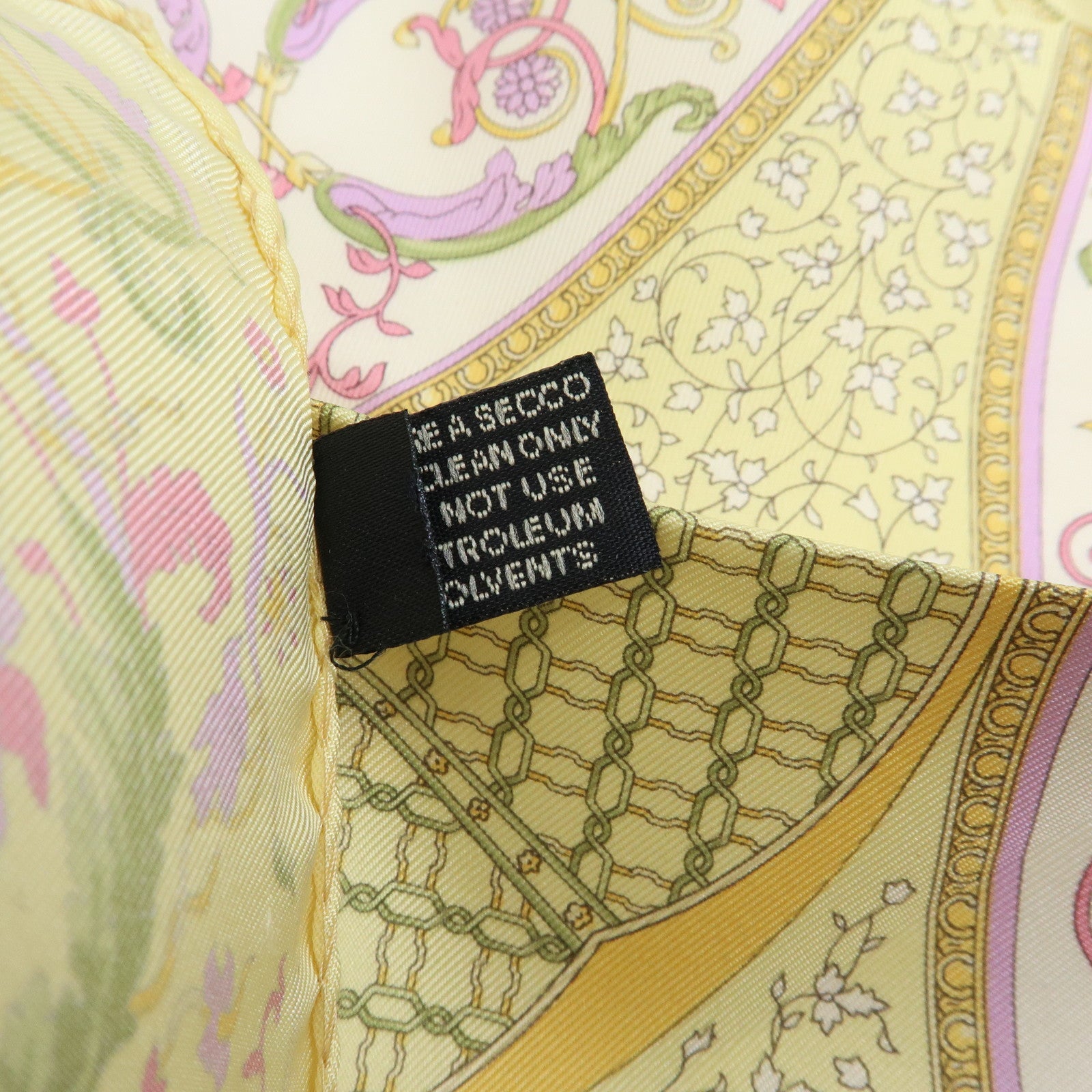 ETRO Set of 2 Silk Linen Scarf Peisley Flower Beige Yellow Blue