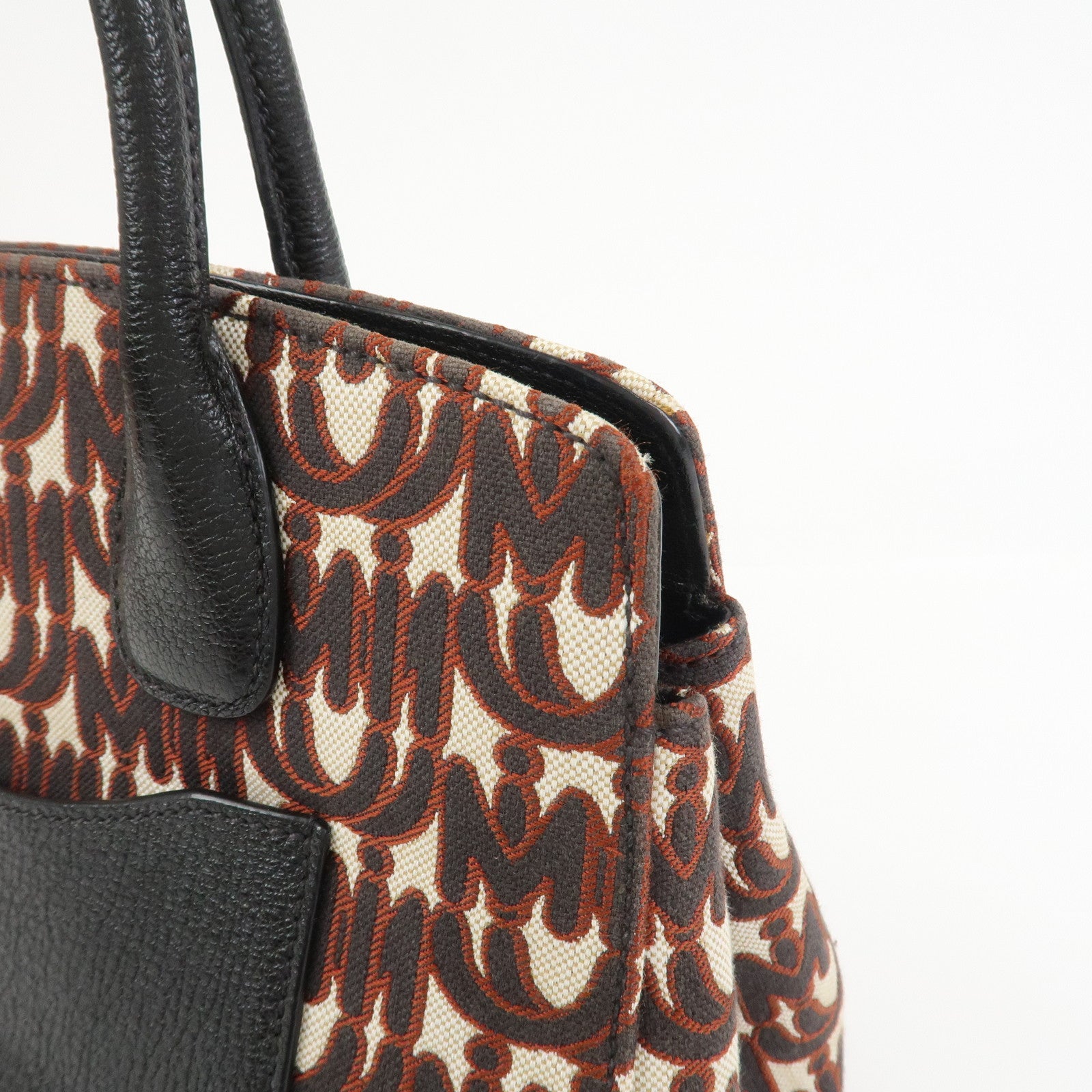 MIU MIU Jacquard Leather 2Way Bag Hand Bag Shoulder Bag 5BA130