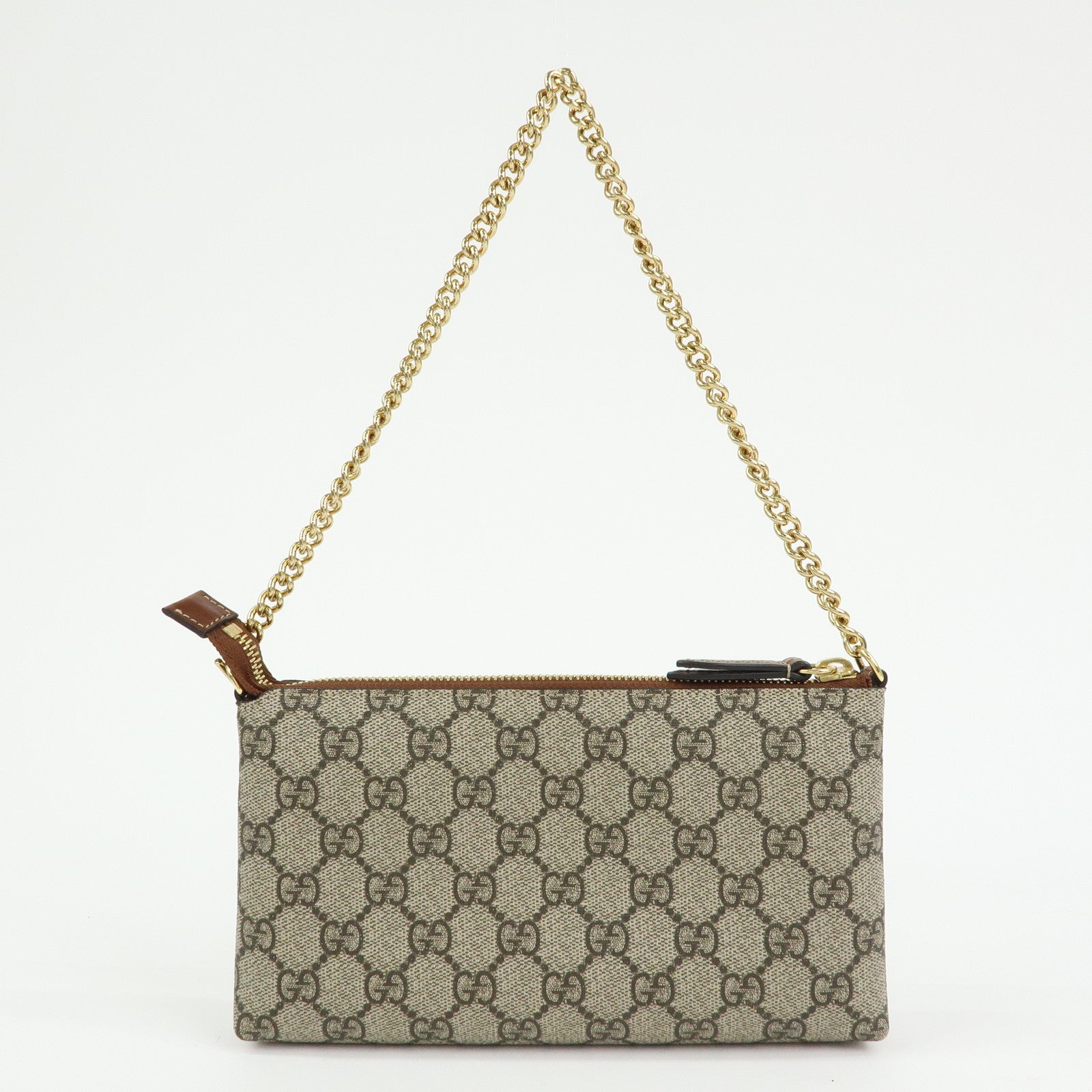 GUCCI Guccissima GG Supreme Leather Chain Shoulder Bag Beige 428449