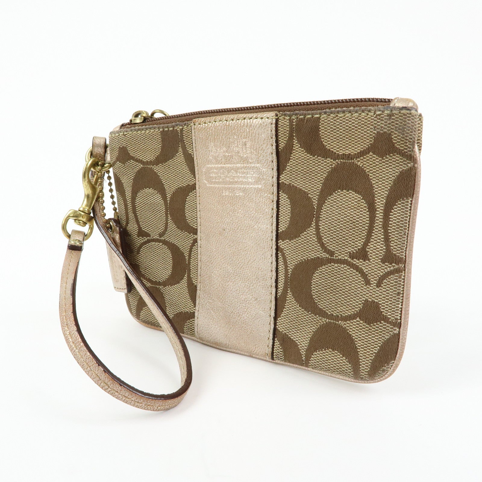 COACH Set of 3 Signature PVC Canvas Leather Key Case Pouch