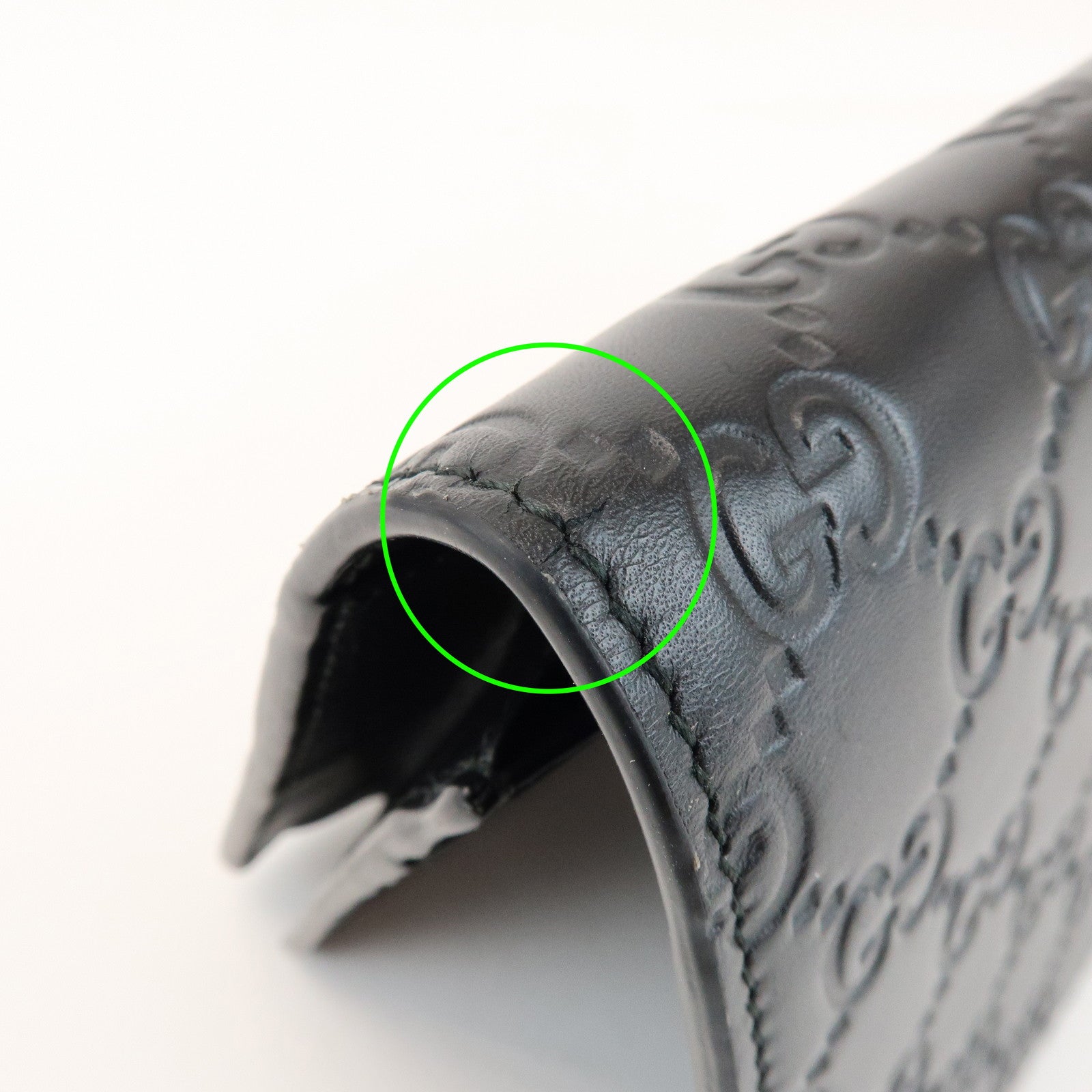 GUCCI Guccissima Leather Chain Long Wallet Cat Black 548060