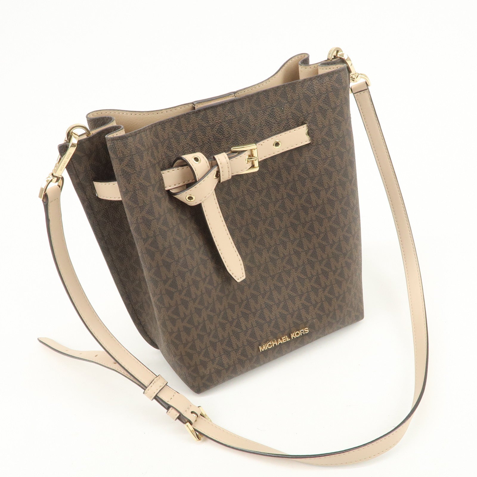 MICHAEL KORS PVC Leather Shoulder Bag Crossbody Bag Brown