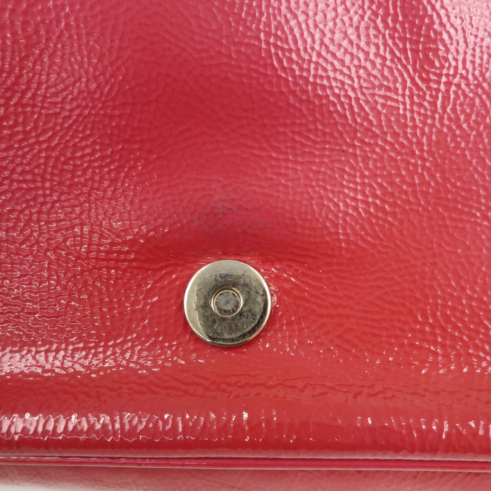 GUCCI SOHO Patent Leather Chain Shoulder Bag Red 336752