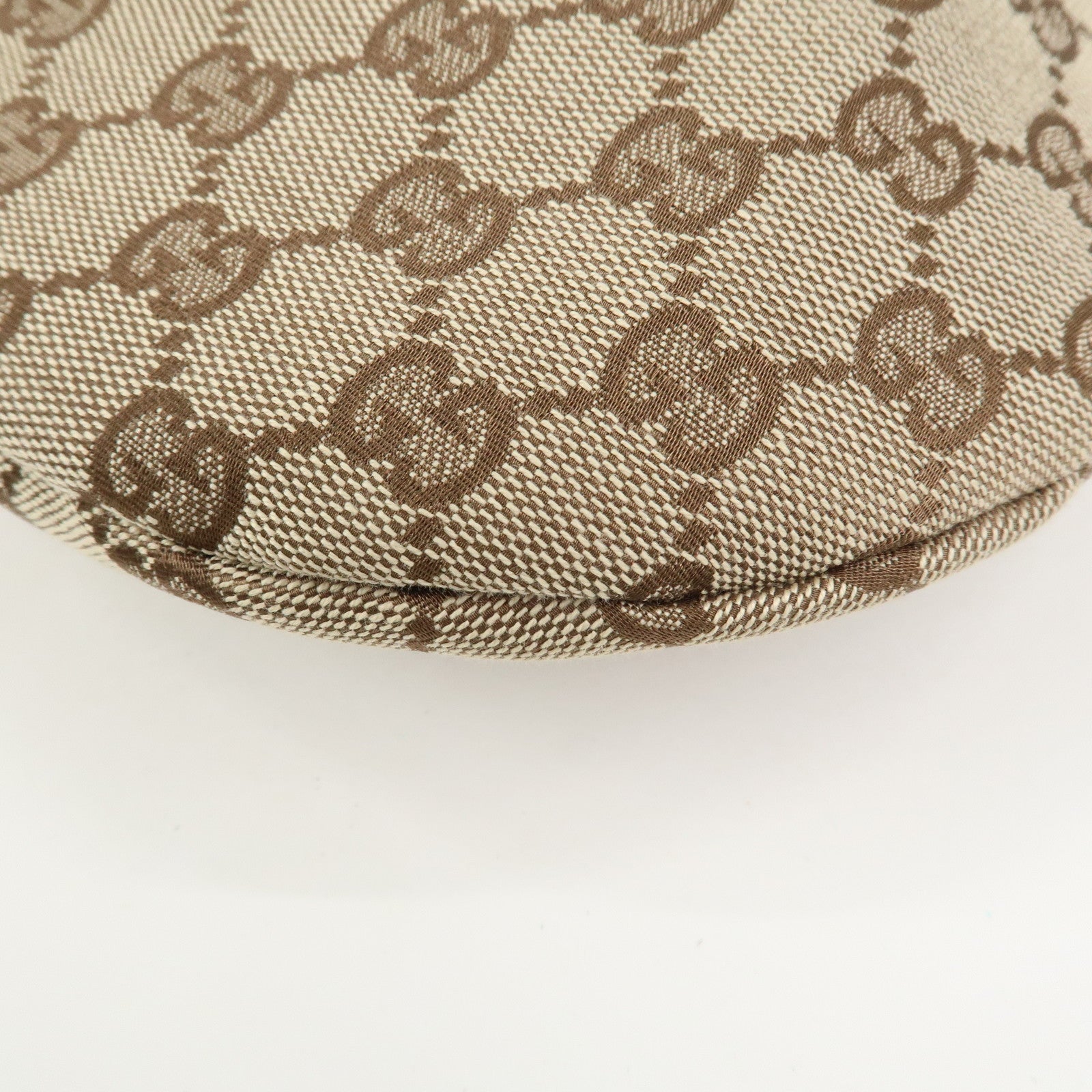 GUCCI Bamboo GG Canvas Leather Hand Bag Brown Light Blue 124297