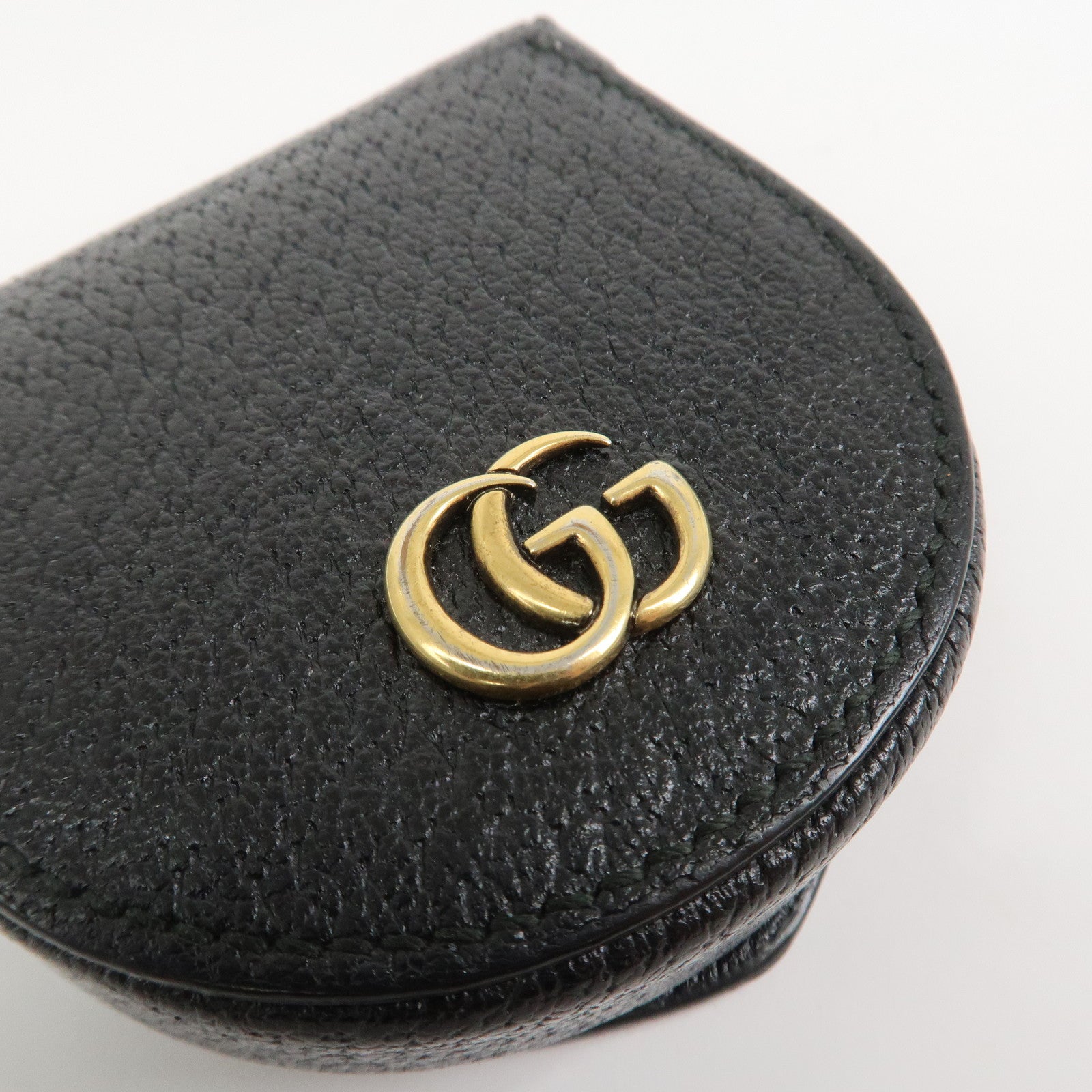 GUCCI GG Marmont Leather Compact Wallet Coin Case Black 450940