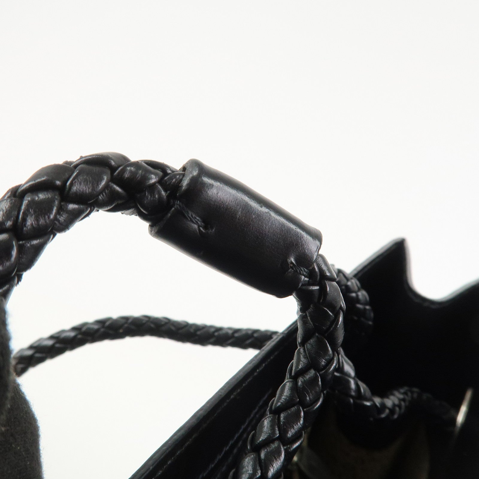 Cartier Leather Shoulder Bag Tote bag Black Silver