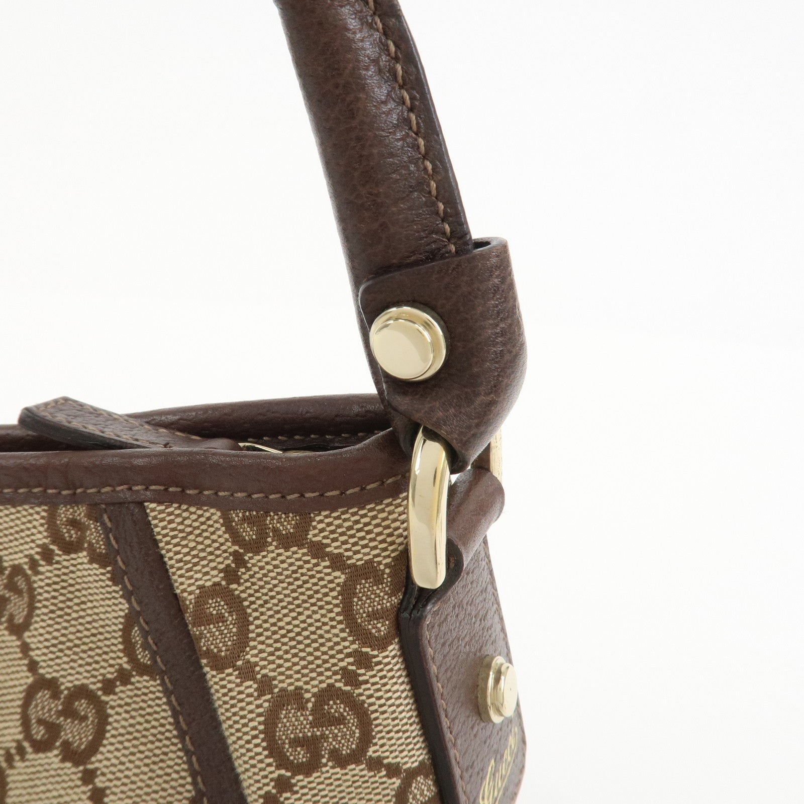GUCCI Abbey GG Canvas Leather Shoulder Bag Hand Bag Beige 130939