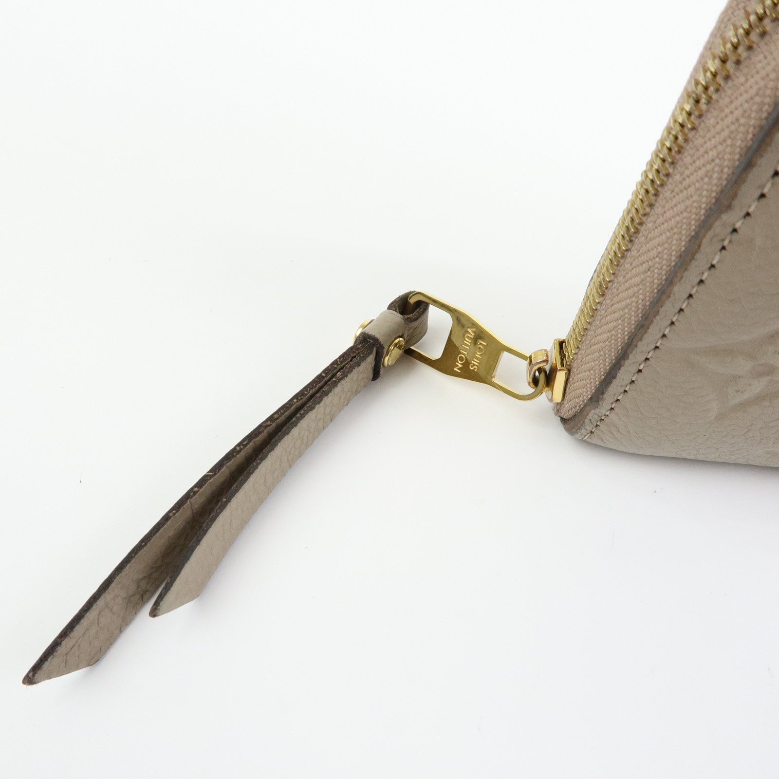 Louis Vuitton Monogram Empreinte Round Zippy Coin Case Beige M68696