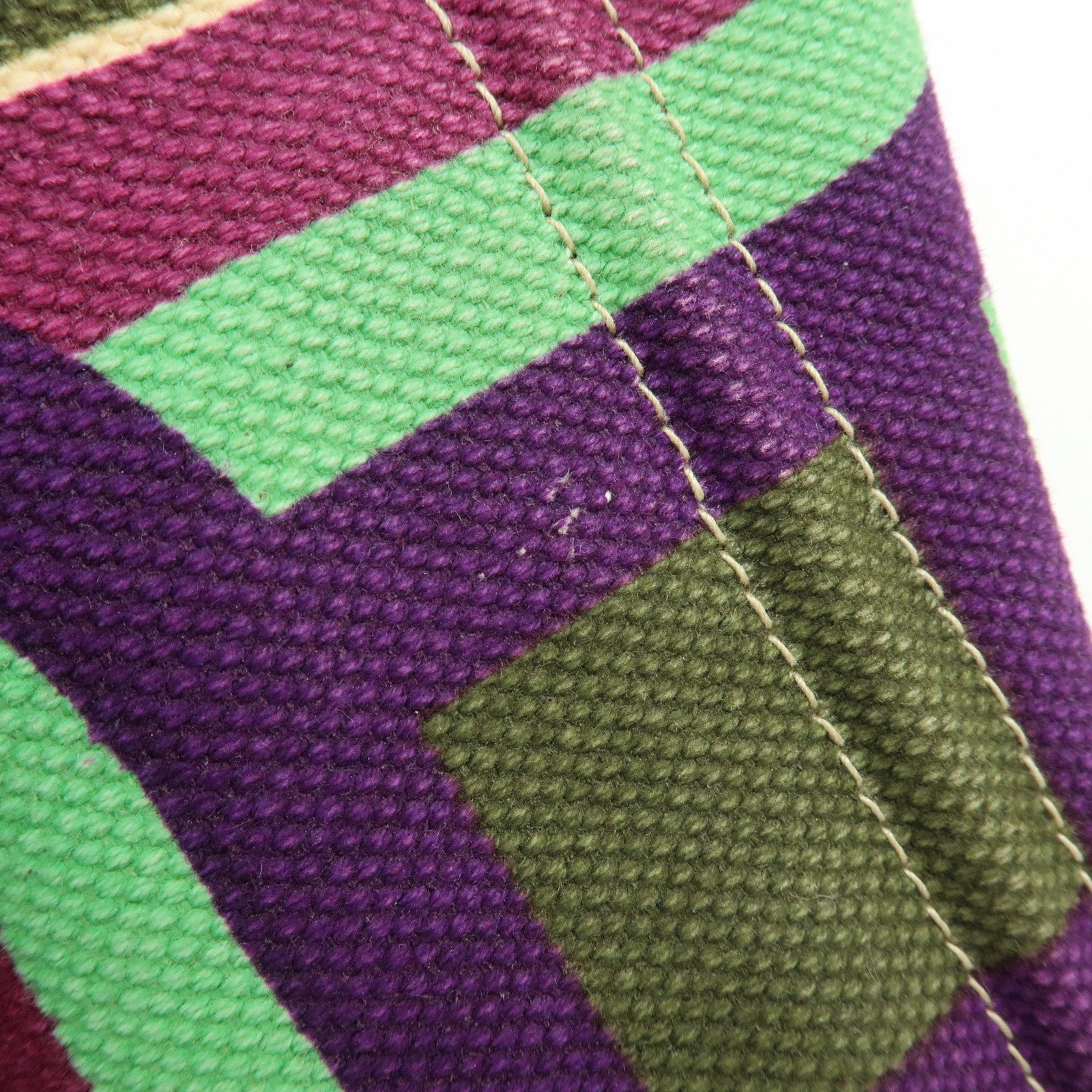 PRADA Triangle Logo Canapa Large Canvas Tote Bag Hand Bag BN1872