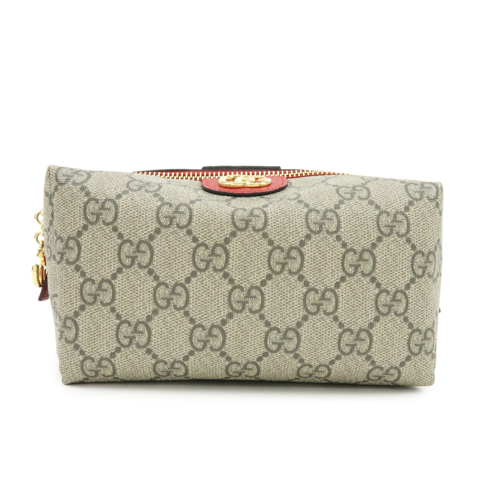 GUCCI GG Marmont GG Supreme Cosmetic Pouch Brown Red 548393