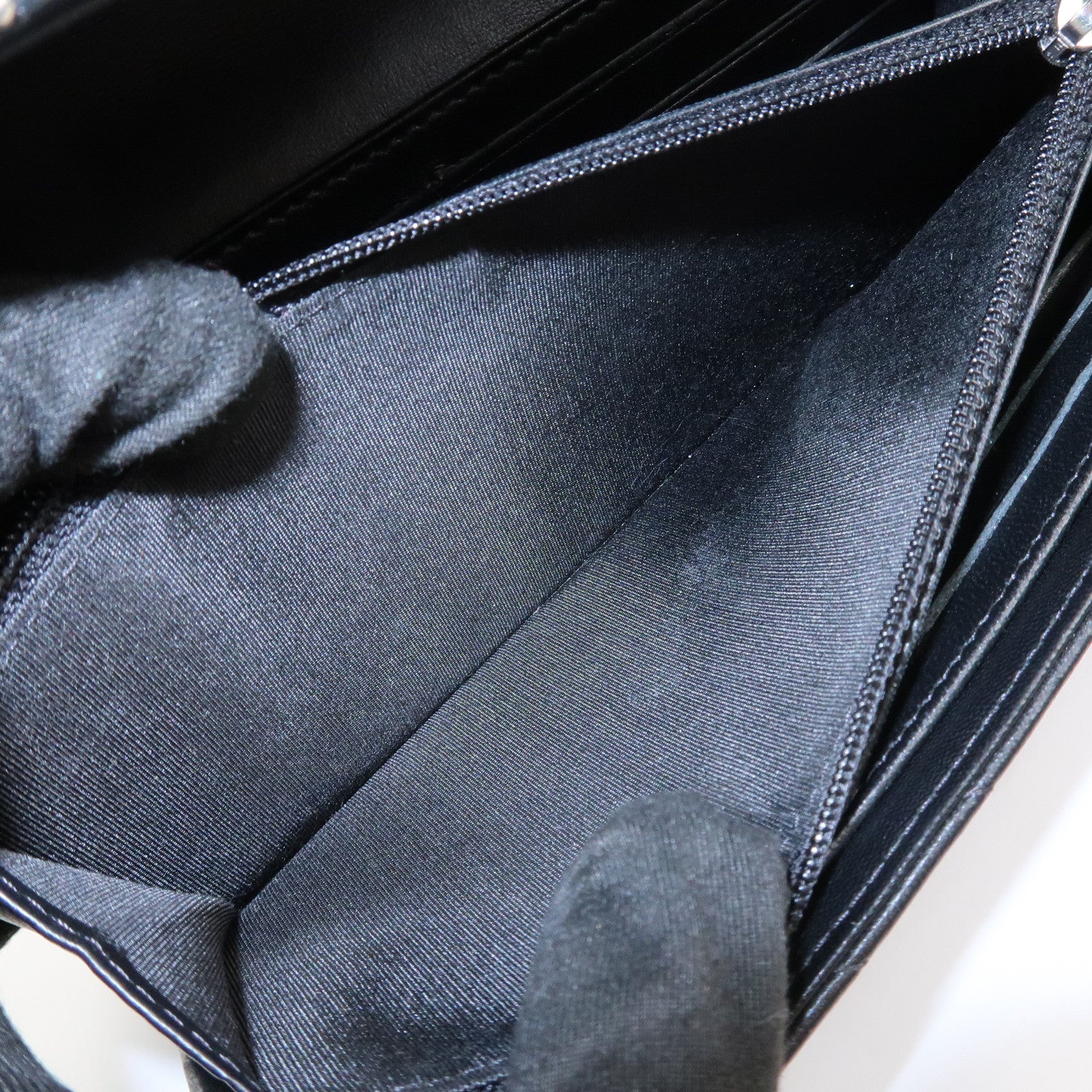 CHANEL COCO Mark V Stitch Leather Flap Long Wallet Black A81217