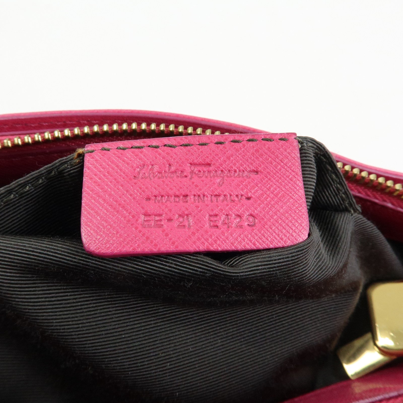 Ferragamo Gancini Nylon Leather 2Way Bag Hand Bag Pink