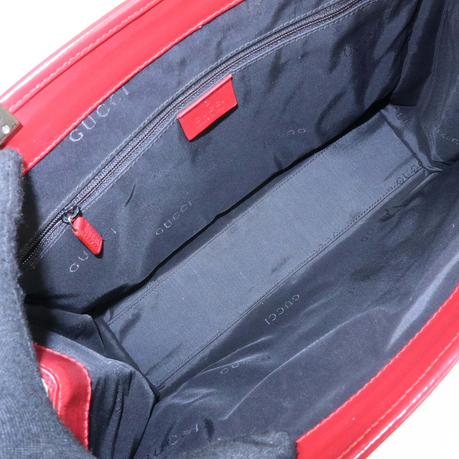 GUCCI Jackie GG Canvas Leather Shoulder Bag Tote Bag Red 002・1073