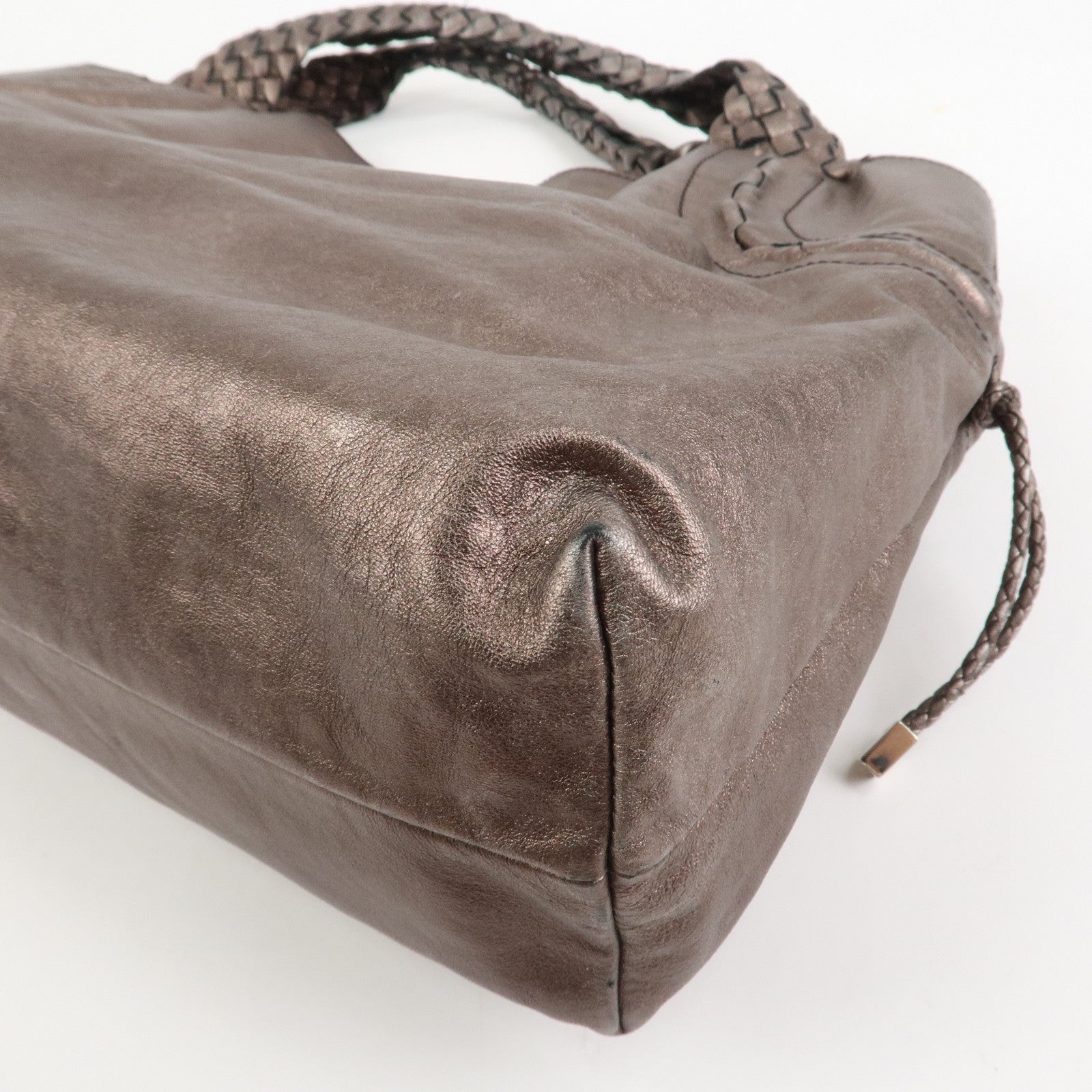 Ferragamo Gancini Leather Tote Bag Shoulder Bag Bronze