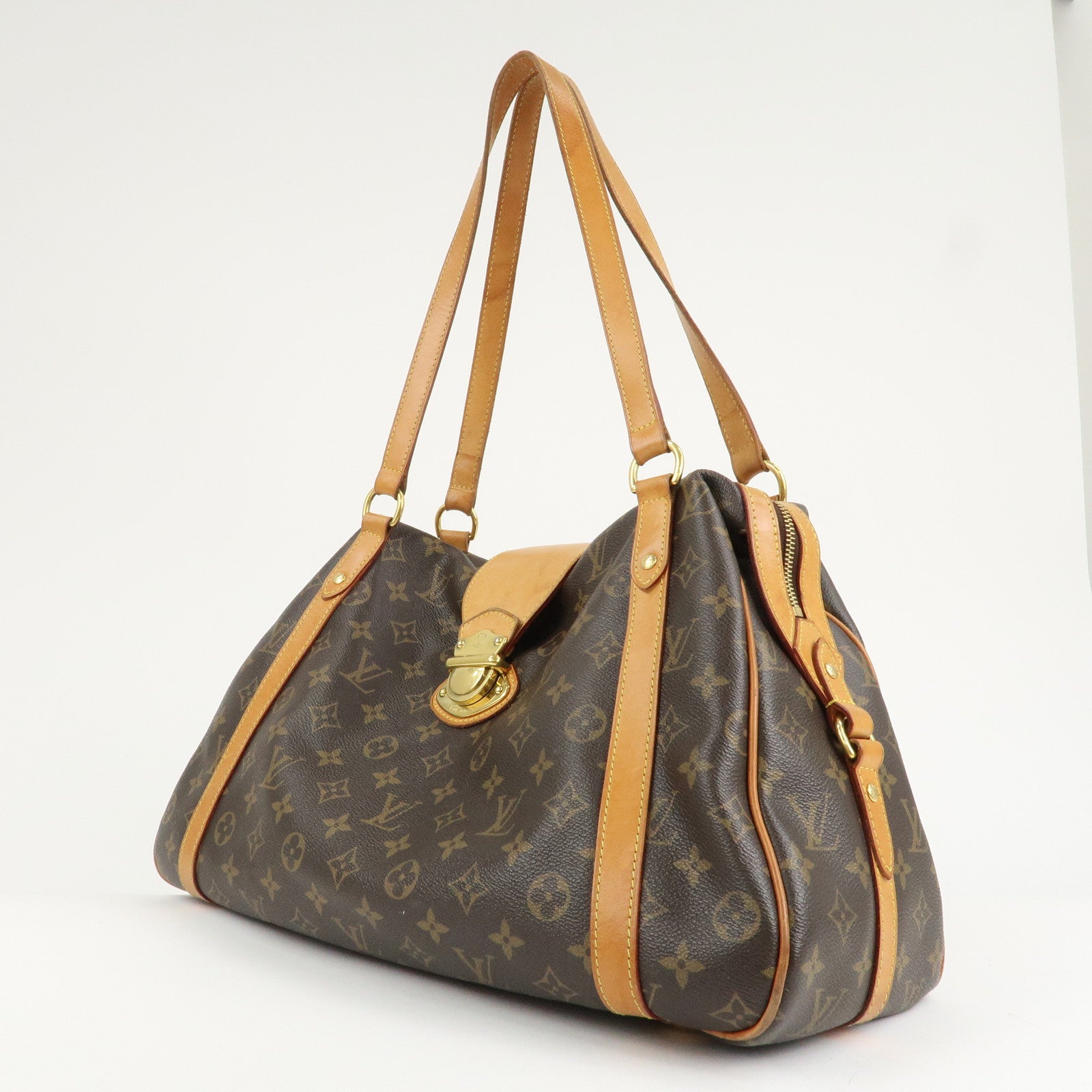 Louis Vuitton Monogram Stresa GM Shoulder Bag Brown M51188 Used