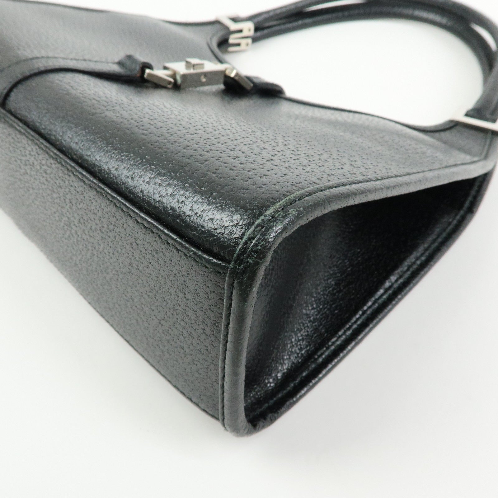 GUCCI Jackie GG Canvas Leather Shoulder Bag Hand Bag Black 002.1068
