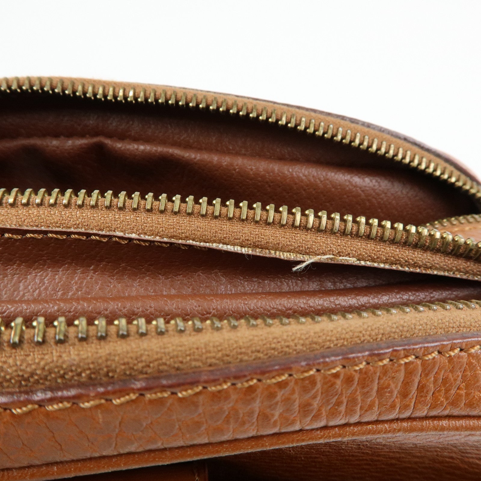 CELINE Leather Shoulder Bag Crossbody Bag Brown