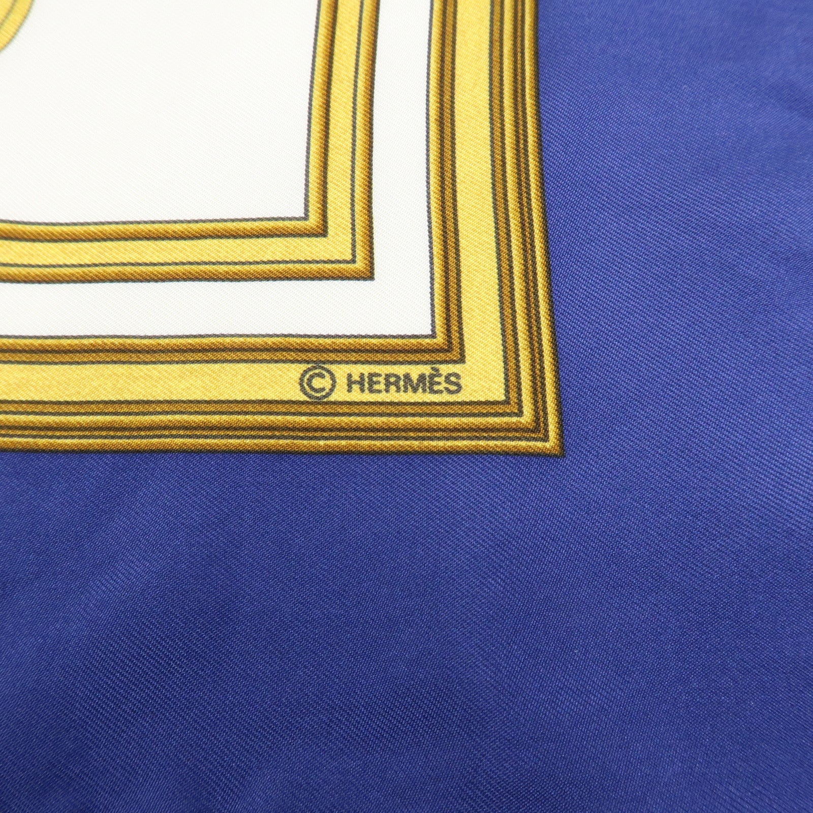 HERMES Carre 90 Set of 2 Silk 100% Scarf Blue White Pink