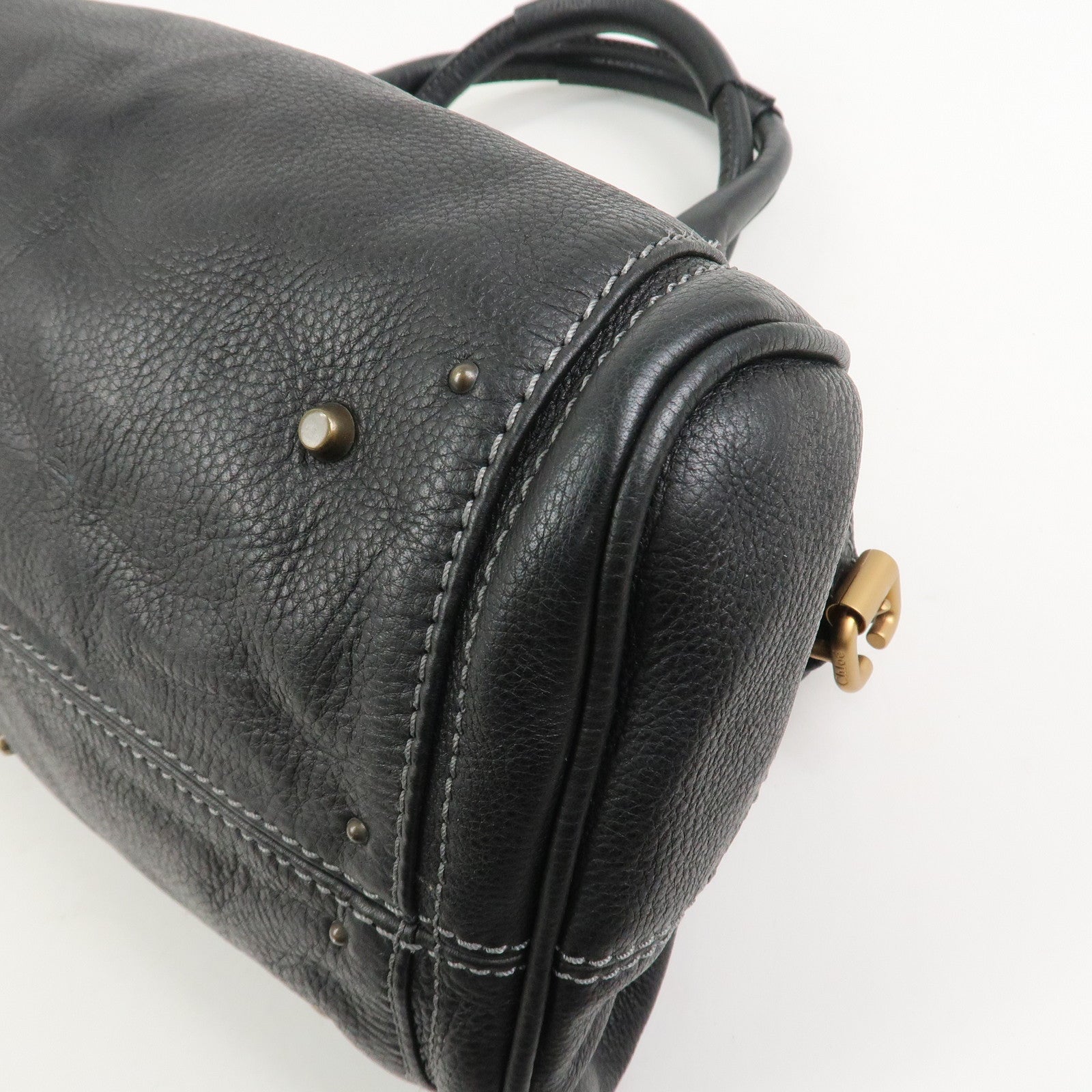 Chloe Paddington Medium Leather Shoulder Bag Hand Bag Black